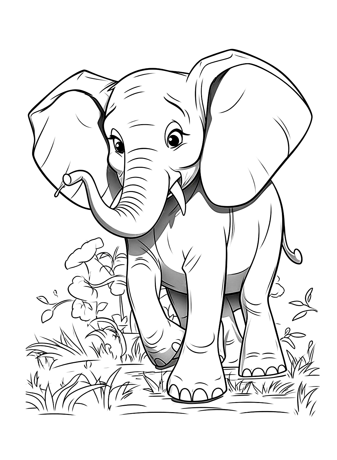 Elephant Color Pages Free Printable Coloring Pages