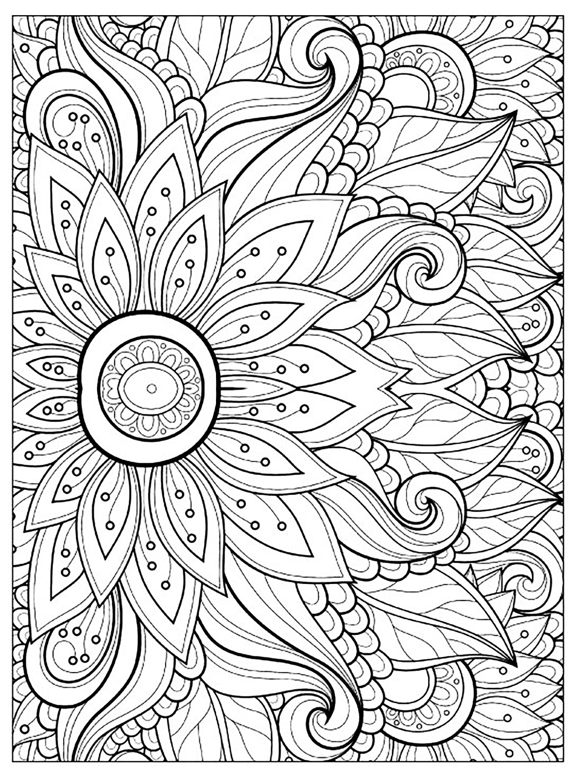 Flower Coloring Pages For Adults At GetDrawings Free Download