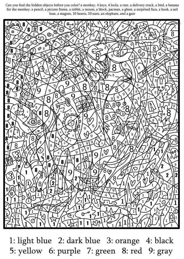 Free Color By Number For Adult Coloring Page Free Printable Coloring 