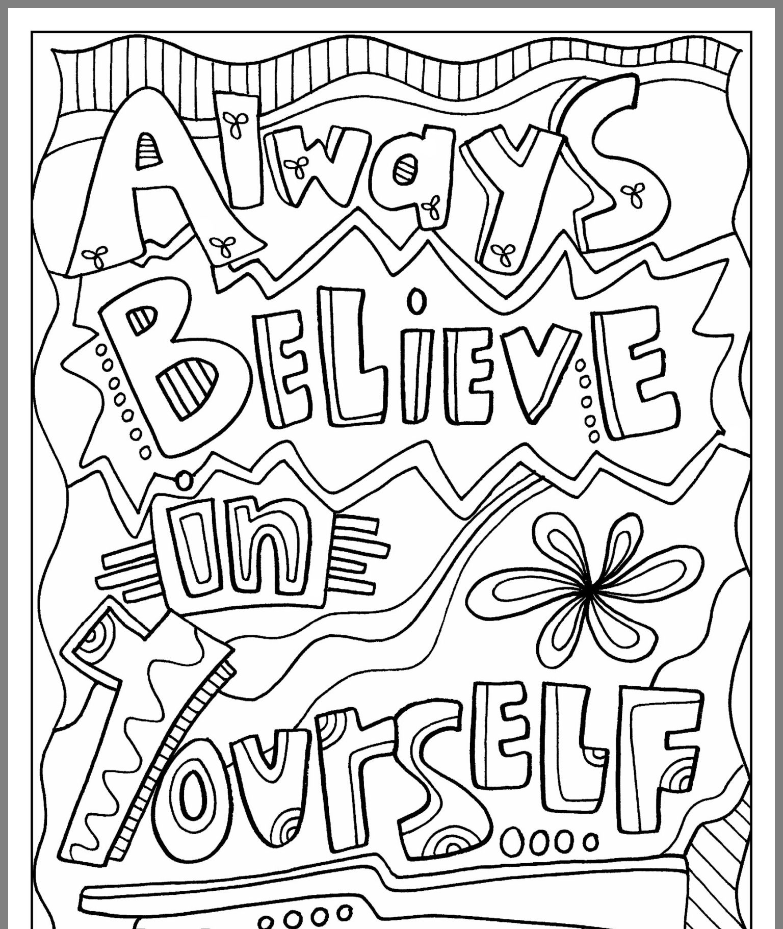 Inspirational Quotes Coloring Pages Free Printable Printable Templates
