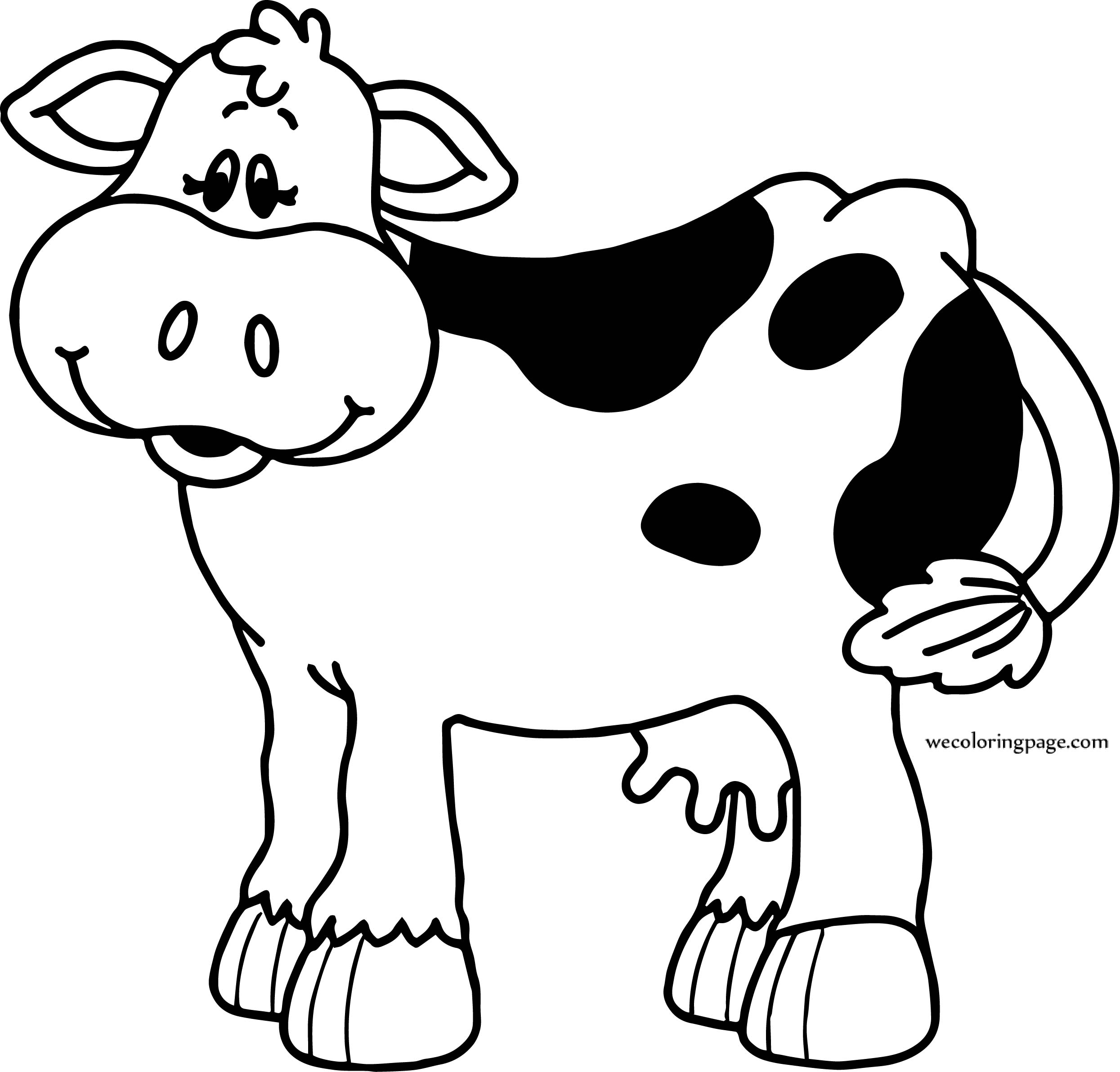 Just Cow Cartoon Coloring Page Wecoloringpage