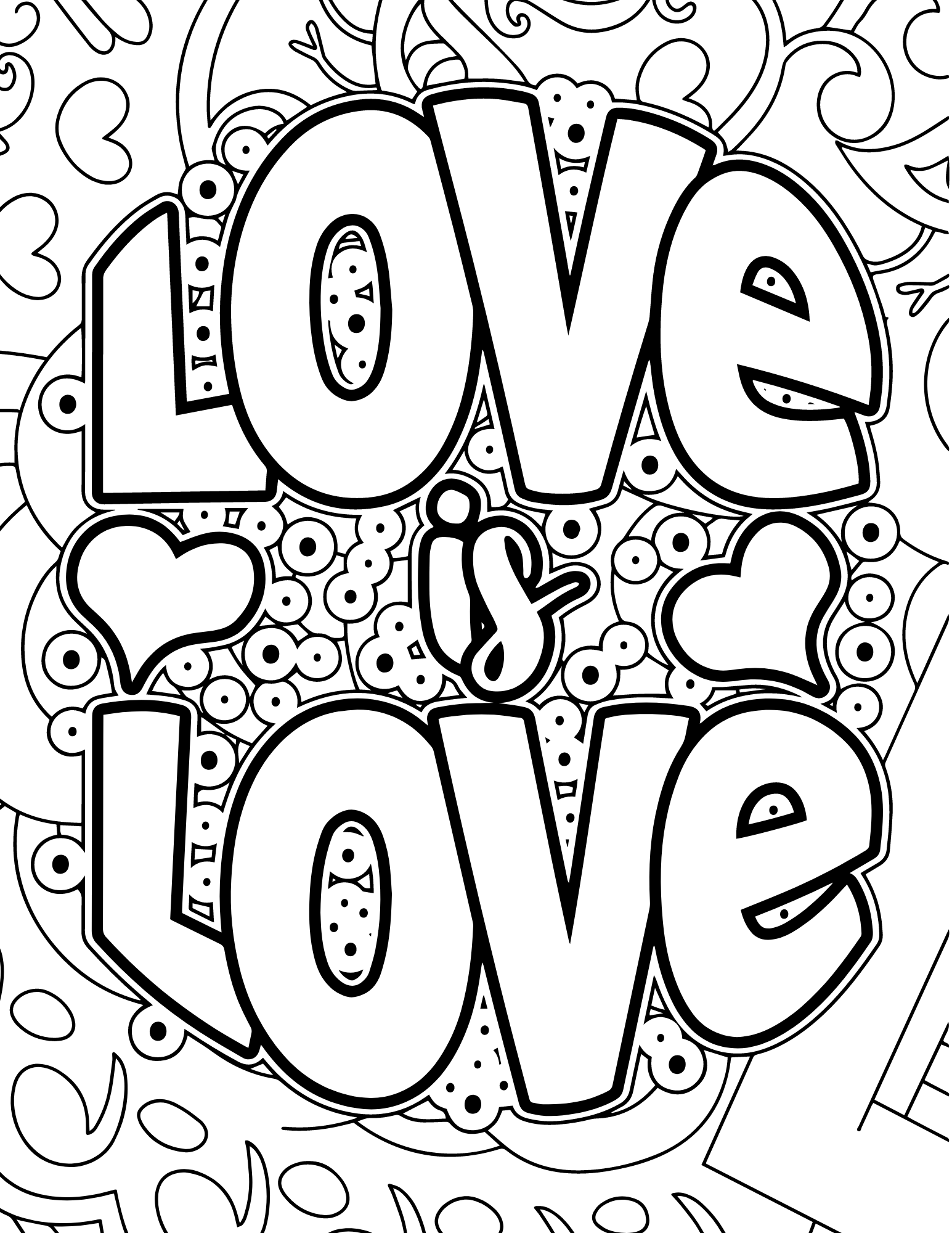 Love Coloring Page