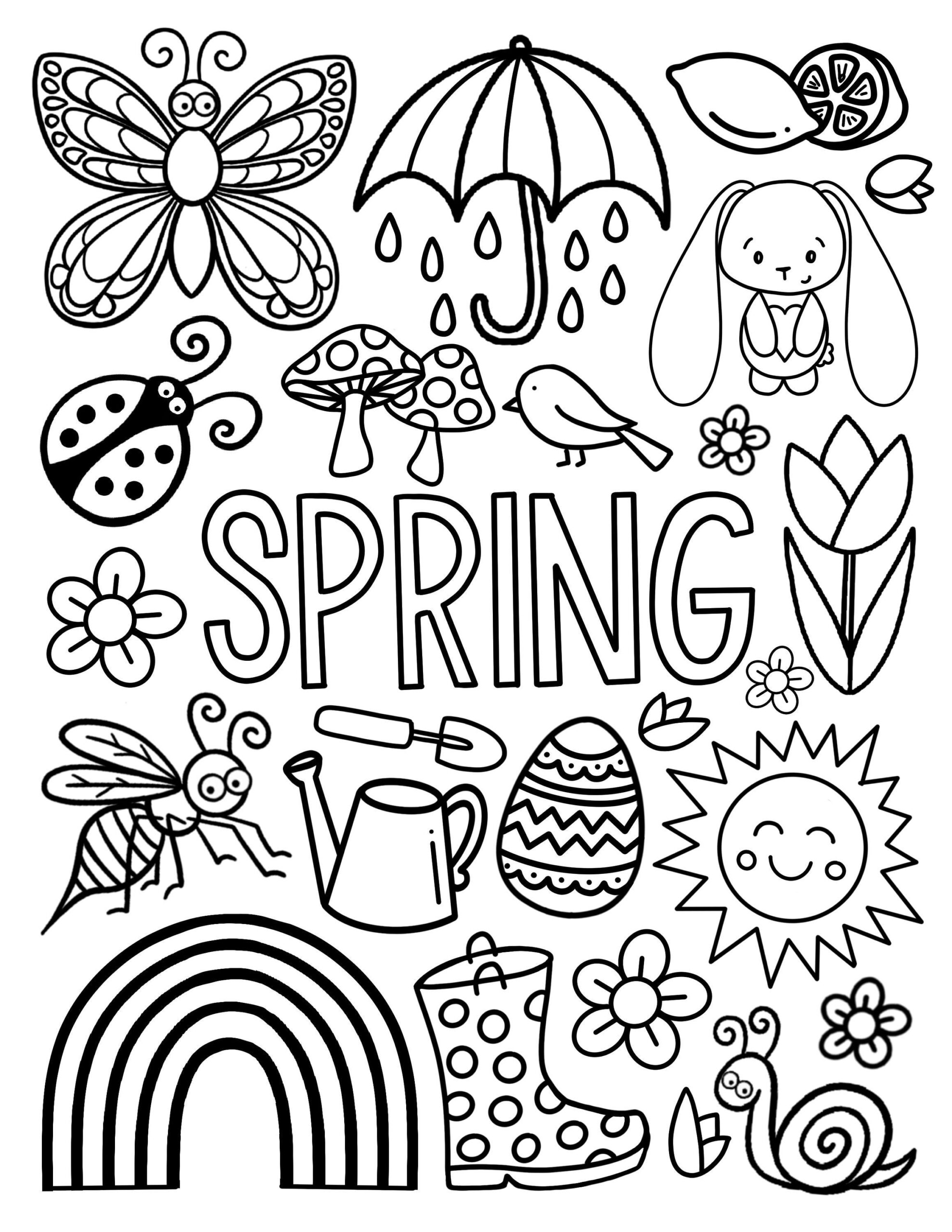 Printable Coloring Pages Spring