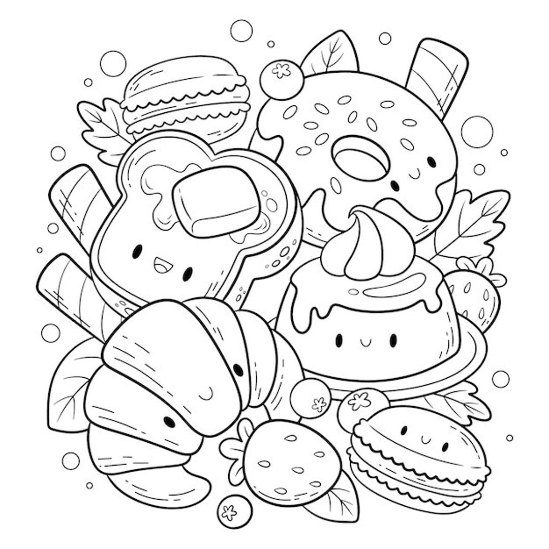 Printable Cute Food Coloring Pages Free Printable Templates