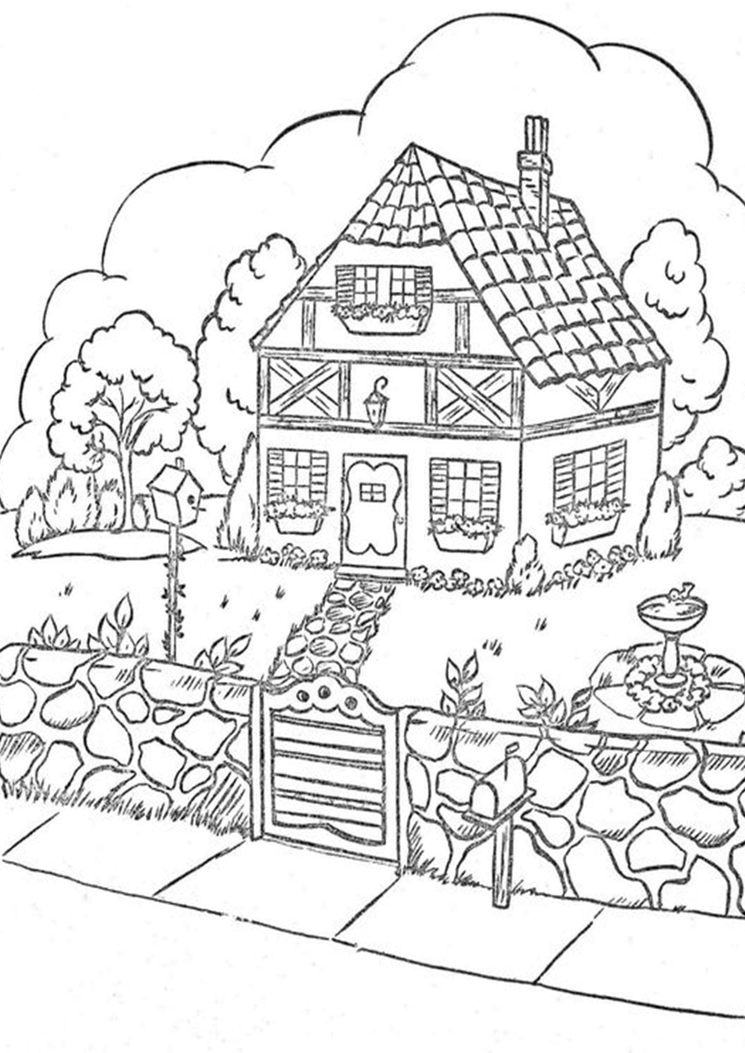Printable House Coloring Pages