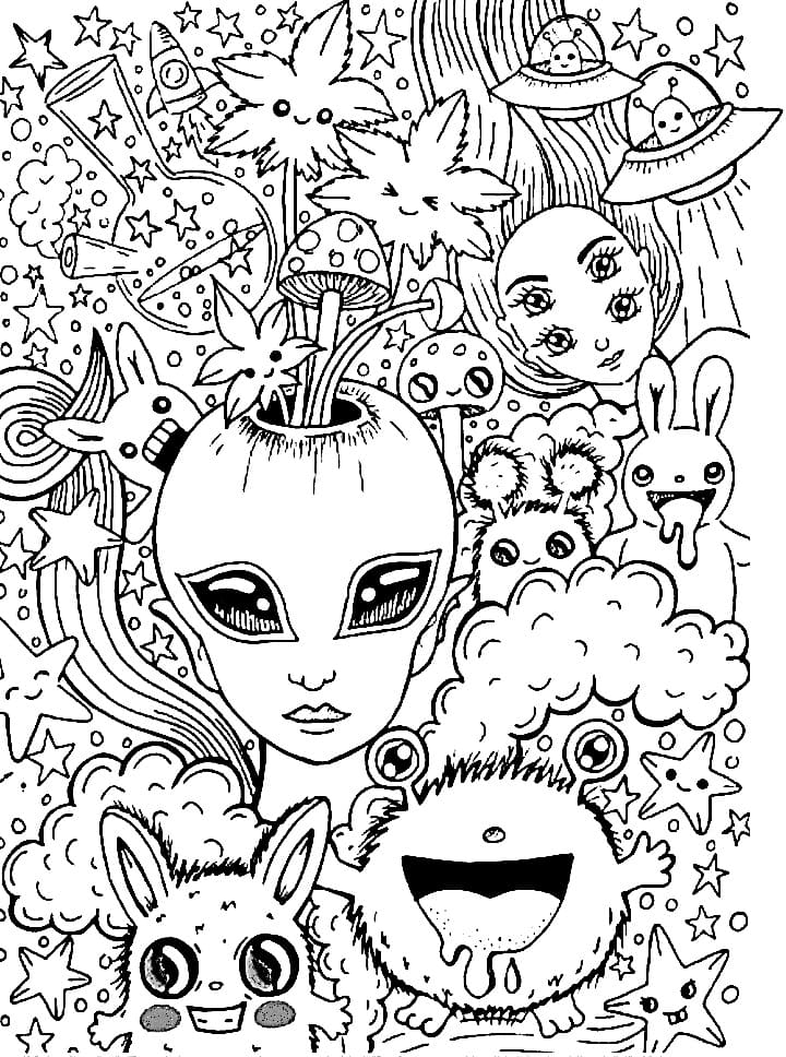 Psychedelic Adults Coloring Page Free Printable Coloring Pages For Kids