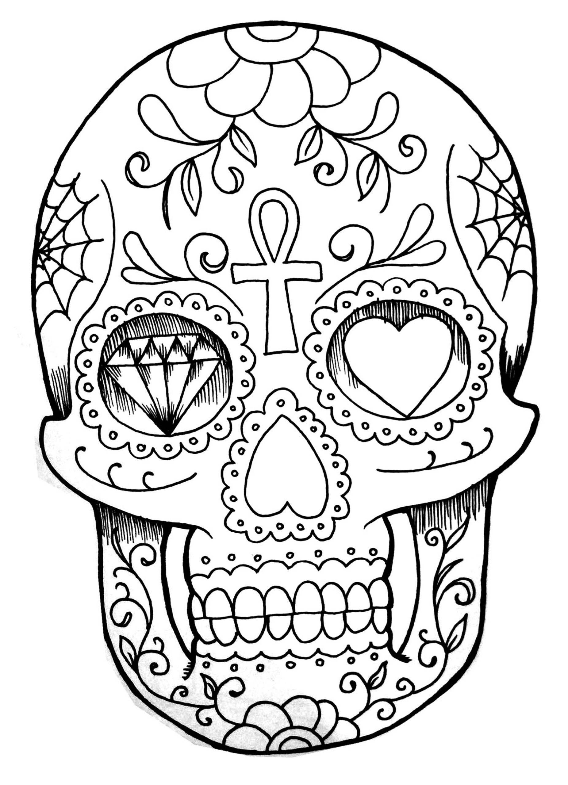 Skull Coloring Pages For Adults