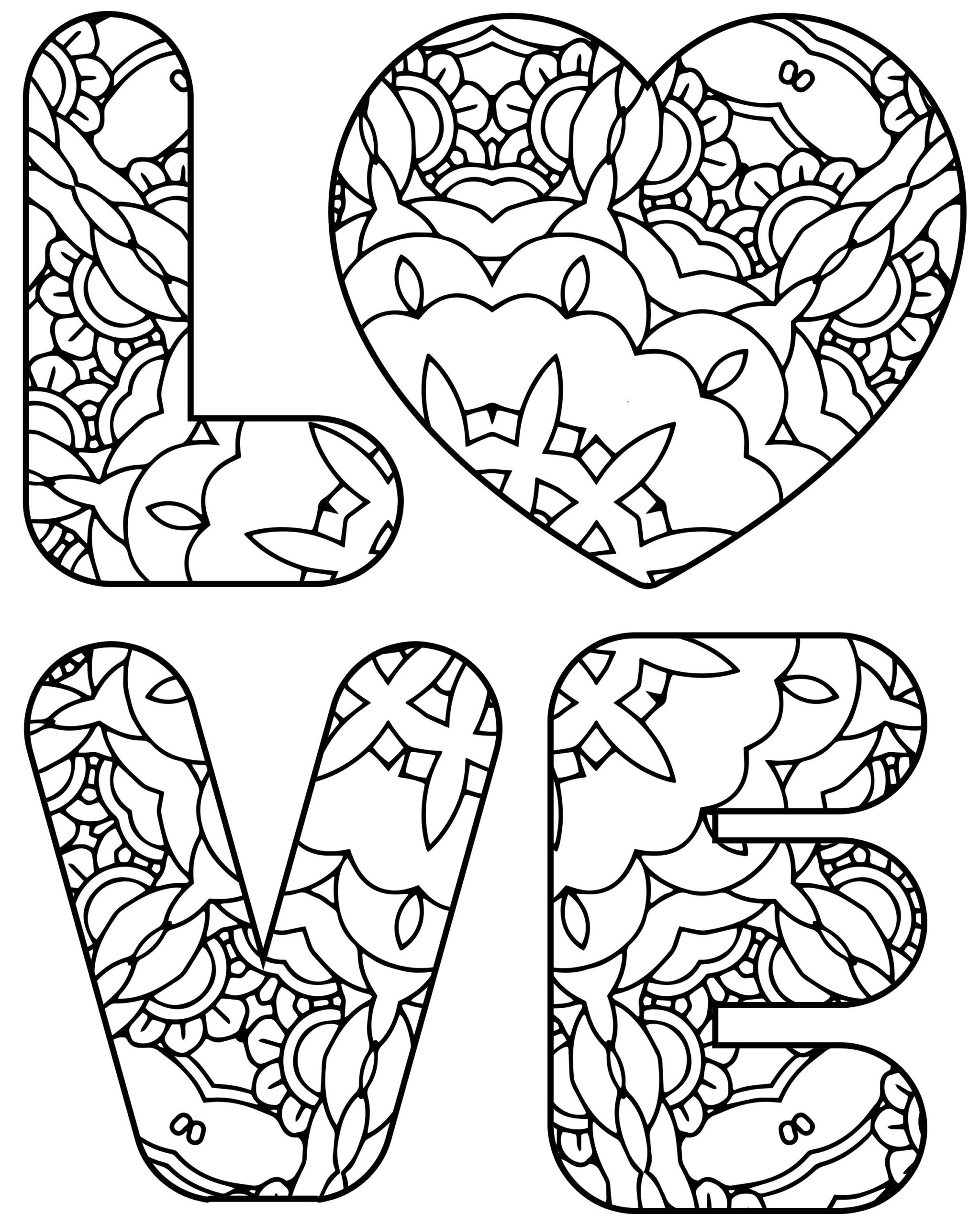 The Word Love Coloring Pages At GetColorings Free Printable 