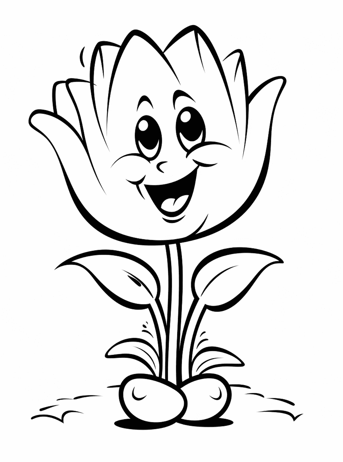 Tulip Simple Art Coloring Online Free