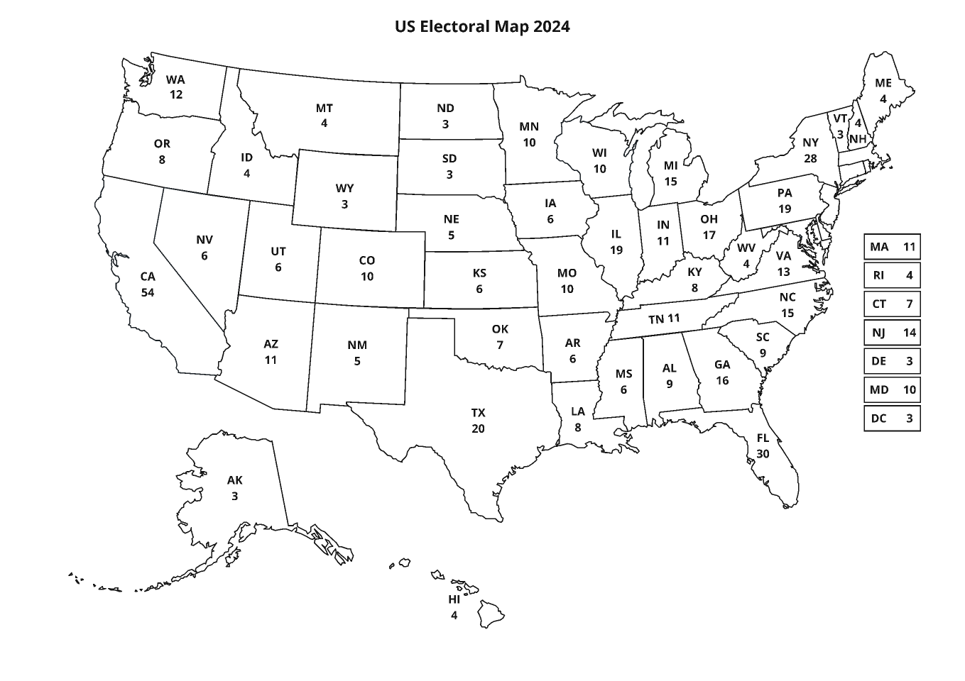 2024 Electoral Map For The US Presidential Elections Figma