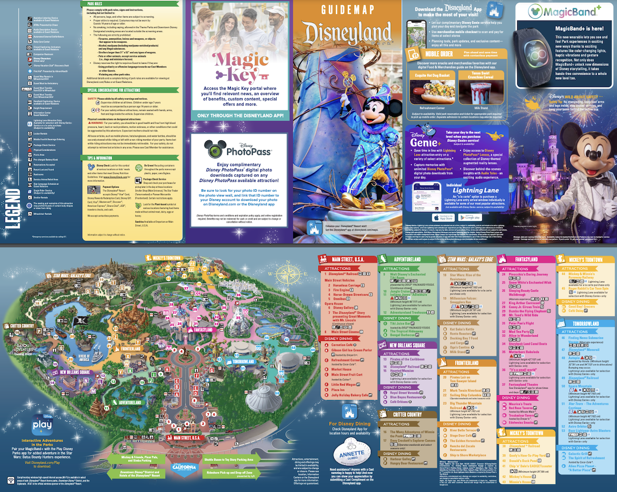 2026 Disneyland Park Map California Printable PDF