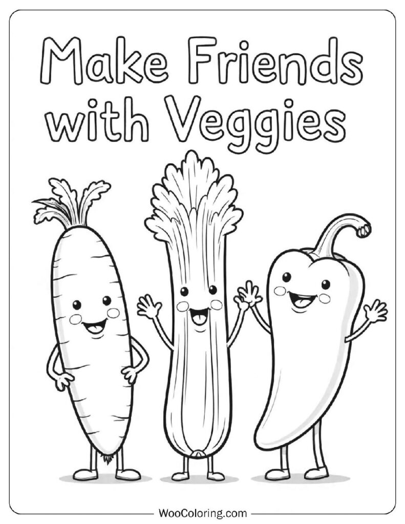 28 Vegetable Coloring Pages Free PDF To Print Woo Coloring