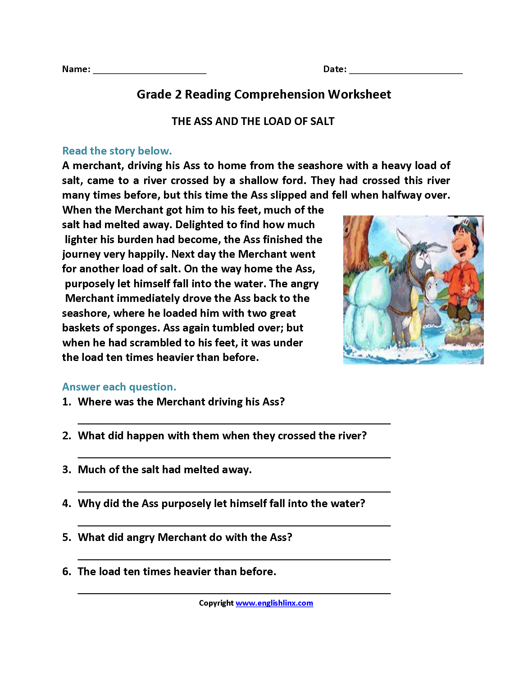 2nd Grade Reading Comprehension Worksheets Free PDF 