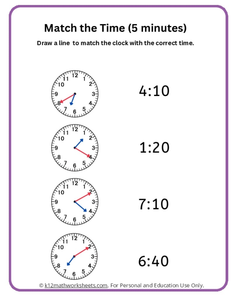 3rd Grade Telling Time Worksheets K12 Math Worksheets