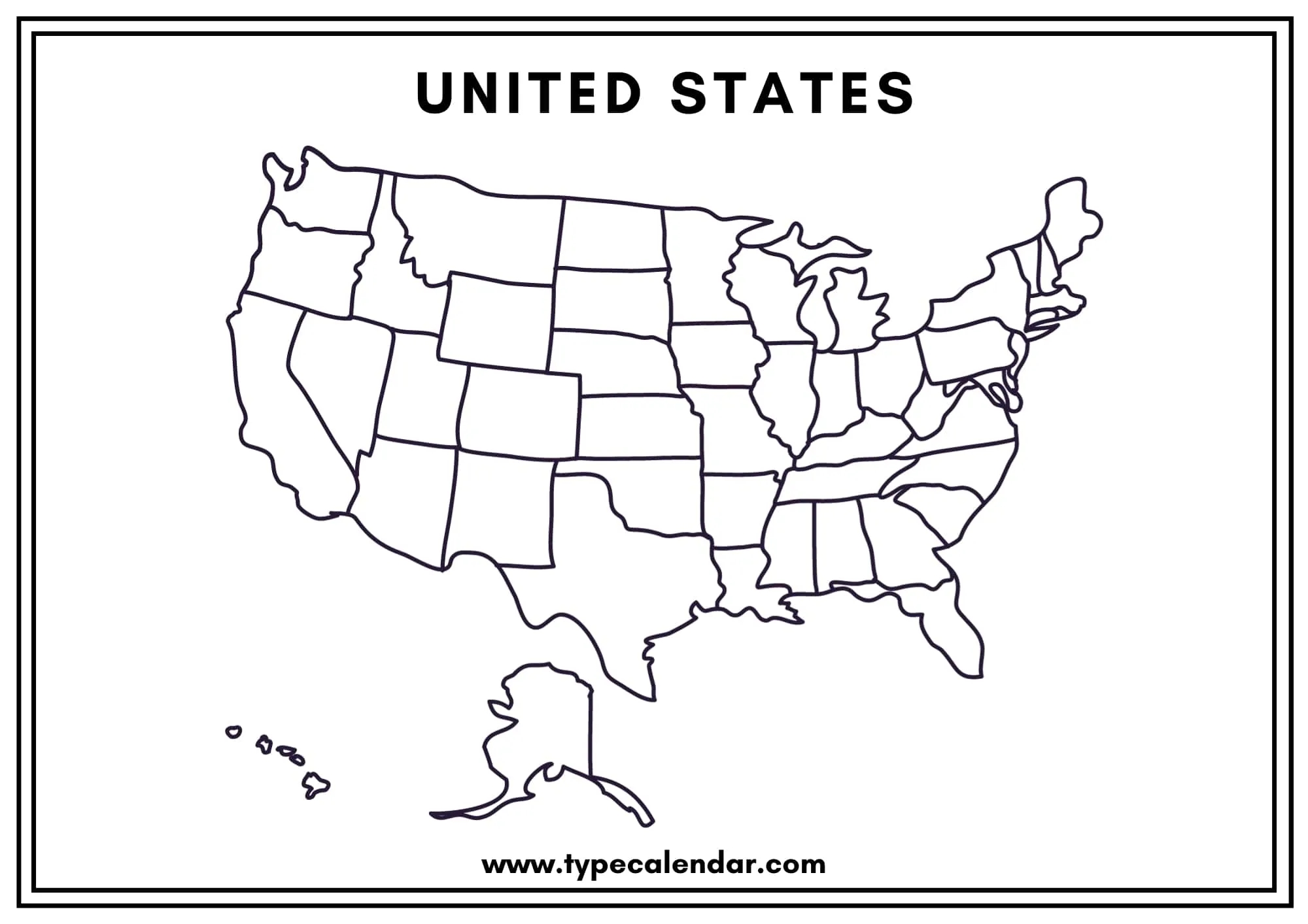 40 Free Printable Blank US Map Templates Editable PDF