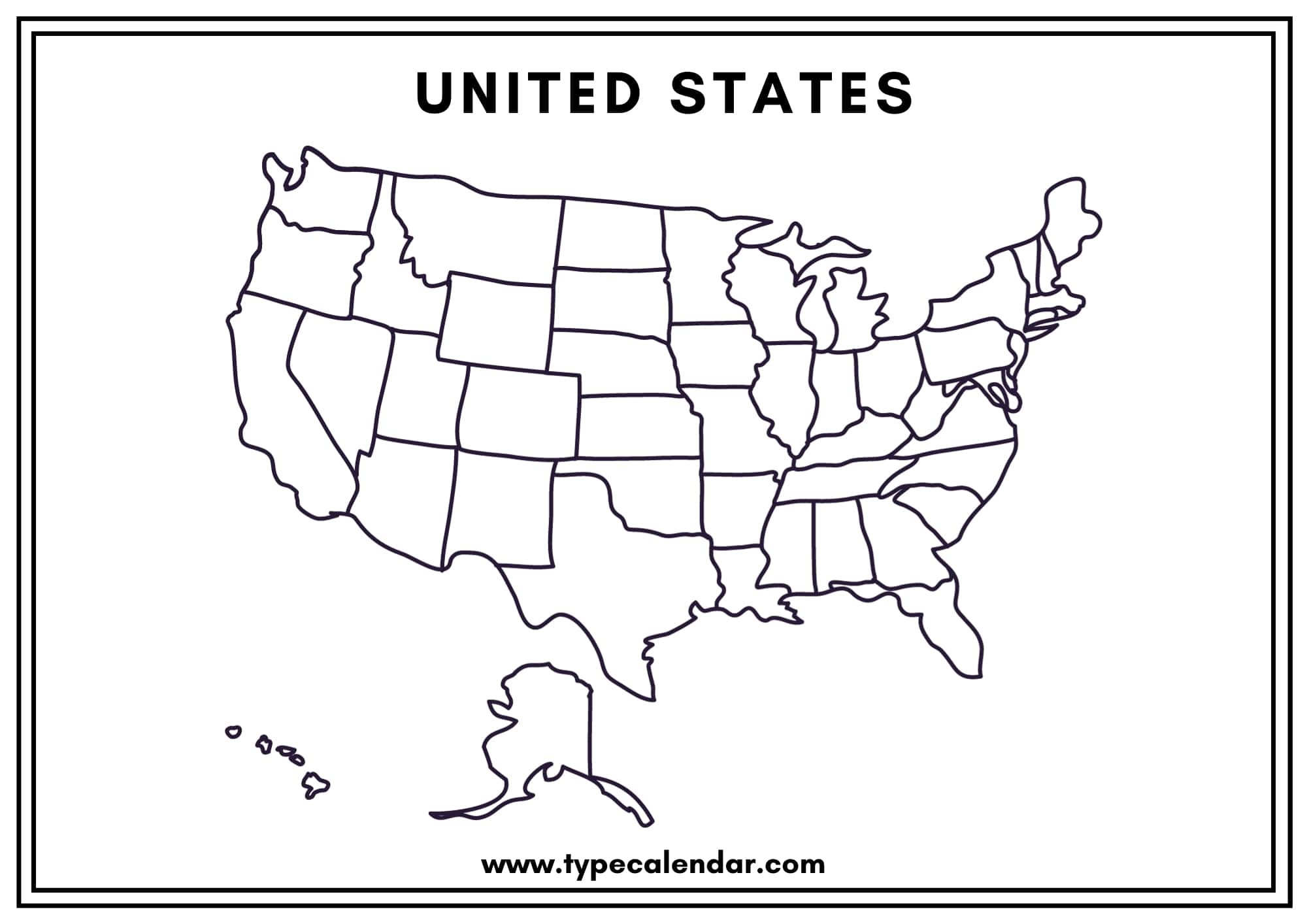 40 Free Printable Blank US Map Templates Editable PDF 