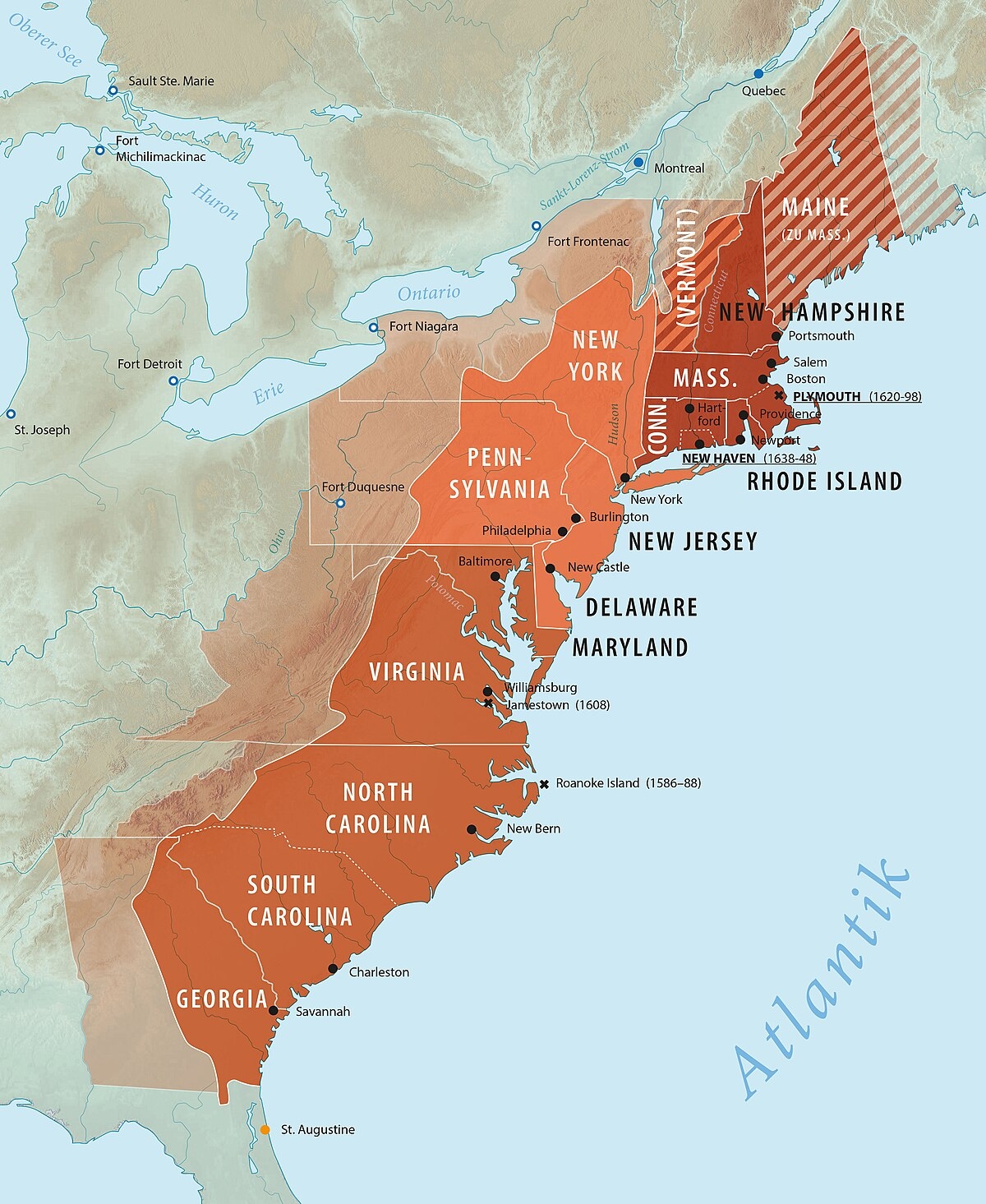 5 Free 13 Colonies Maps For Kids The Clever Teacher