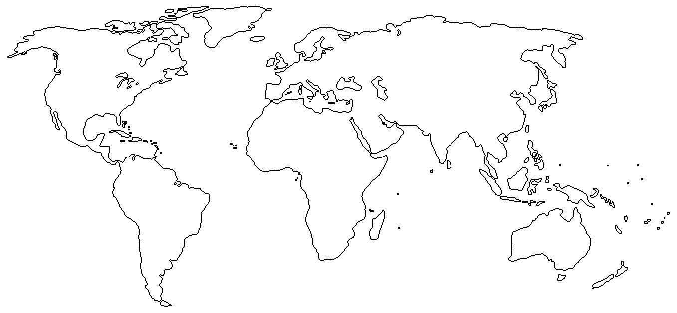 5 Free Printable Blank World Map With Countries Outline In PDF