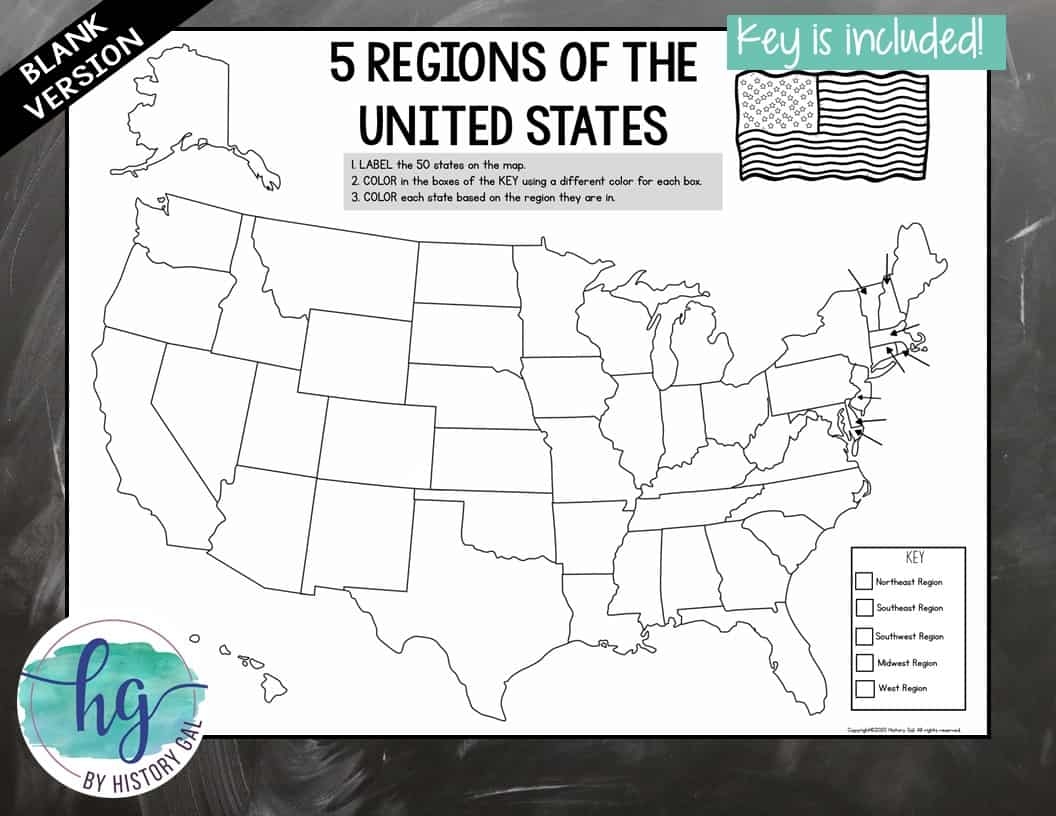 5 Regions Of The United States Map Activity Print And Digital By History Gal 5 Regions Of The United States Map Activity Print And Digital By History Gal