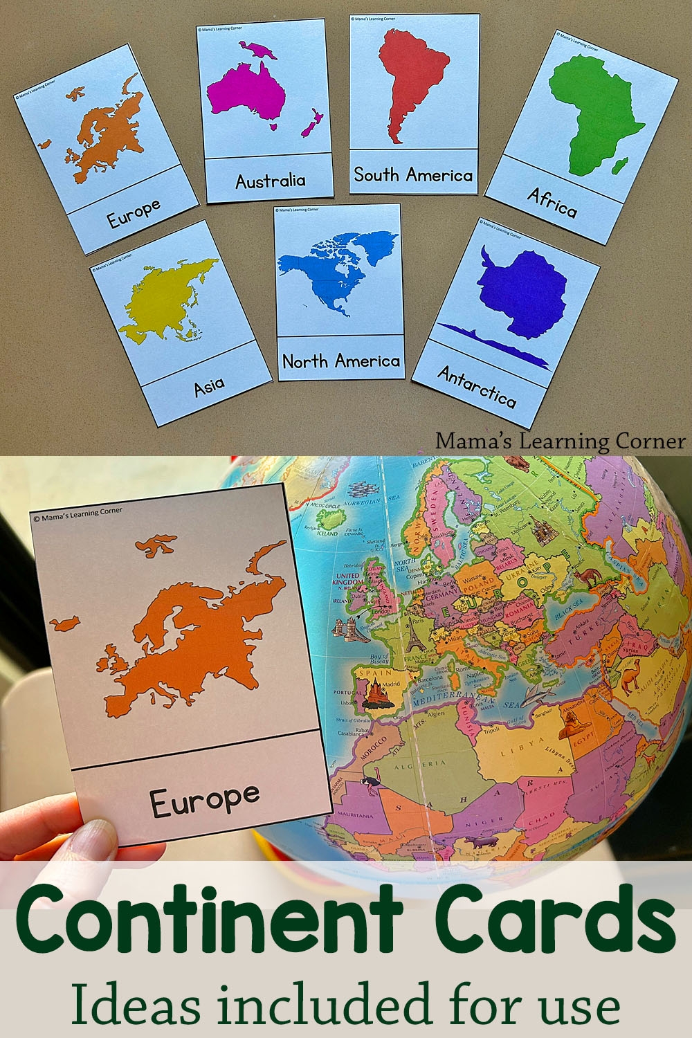 7 Continents Printable PDF For Kids Free Cards Mamas Learning Corner