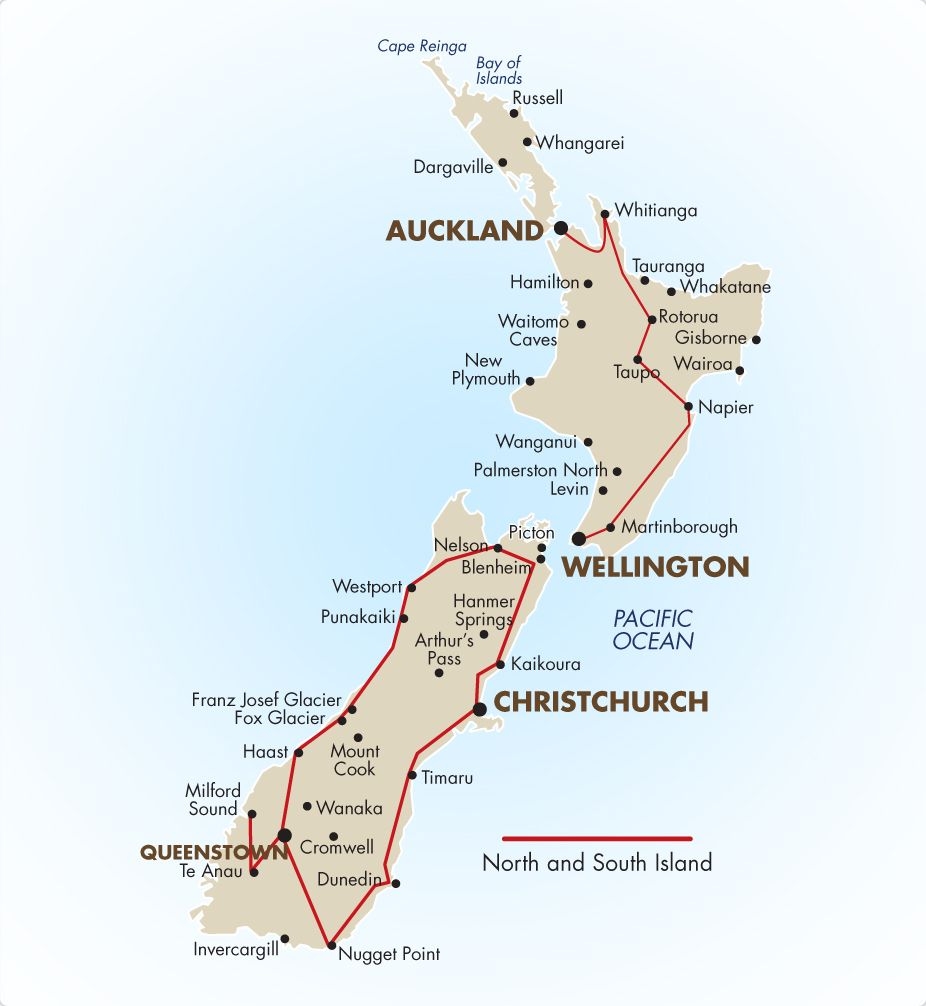 7 Free Printable Map Of New Zealand Outline With North South Island