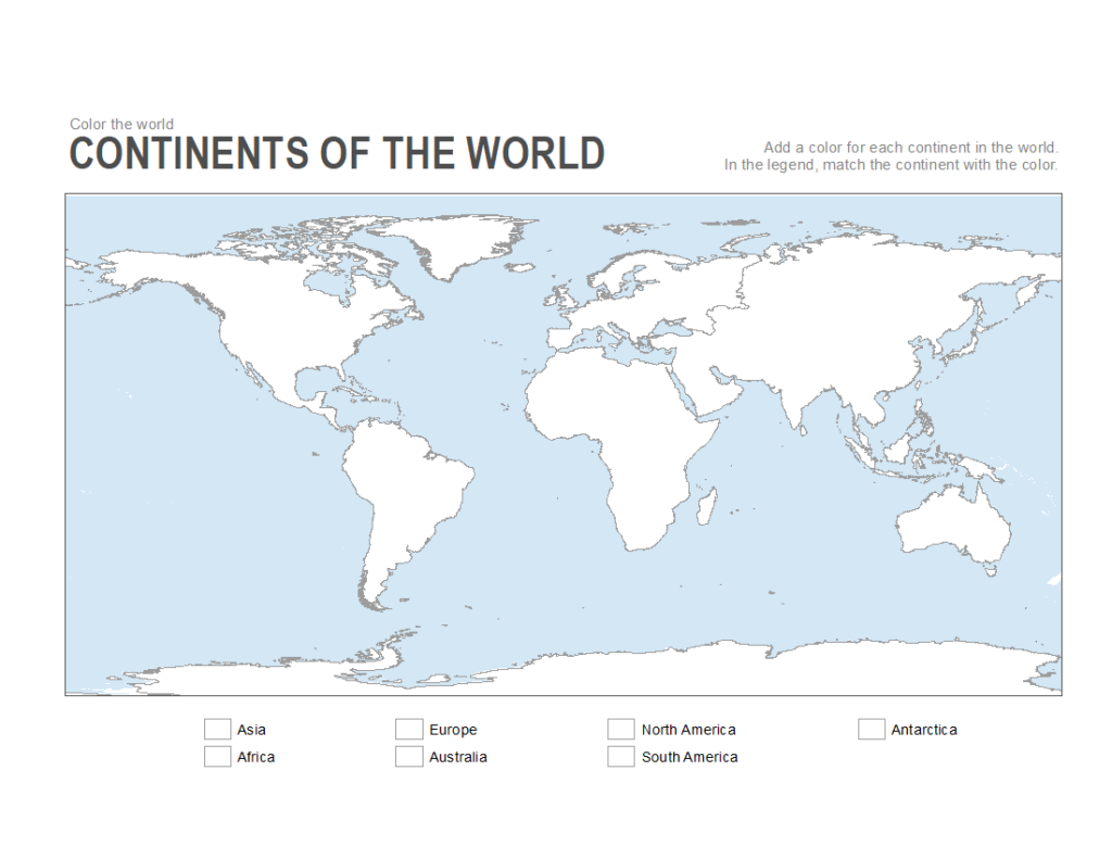 Blank Map Of Continents And Oceans Printable Pdf - Free Printable ...