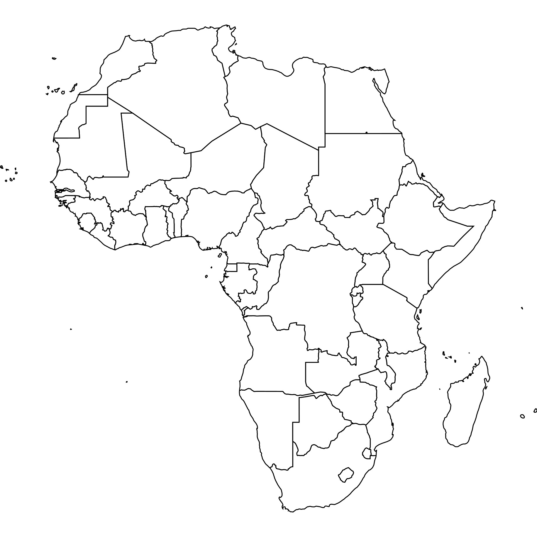 Africa Blank Maps Mappr