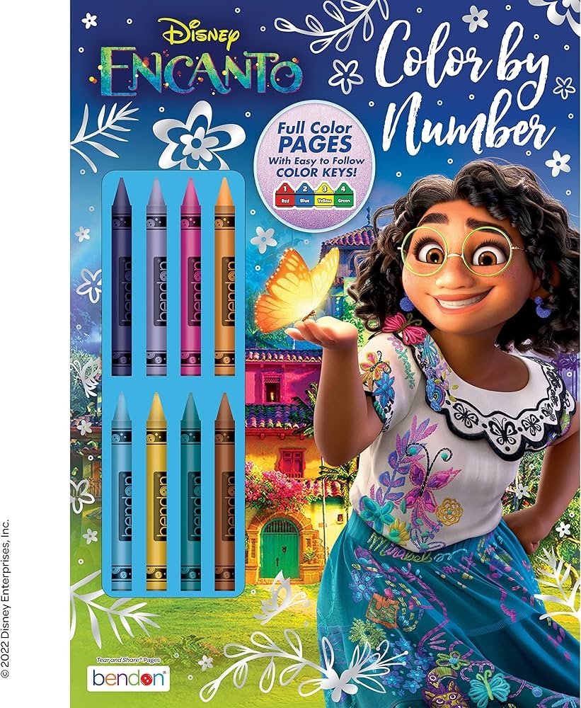 Amazon Disney Encanto 32 Page Color By Number Coloring And Activity Book With 8 Crayons Paperback 51726 Bendon Toys Games