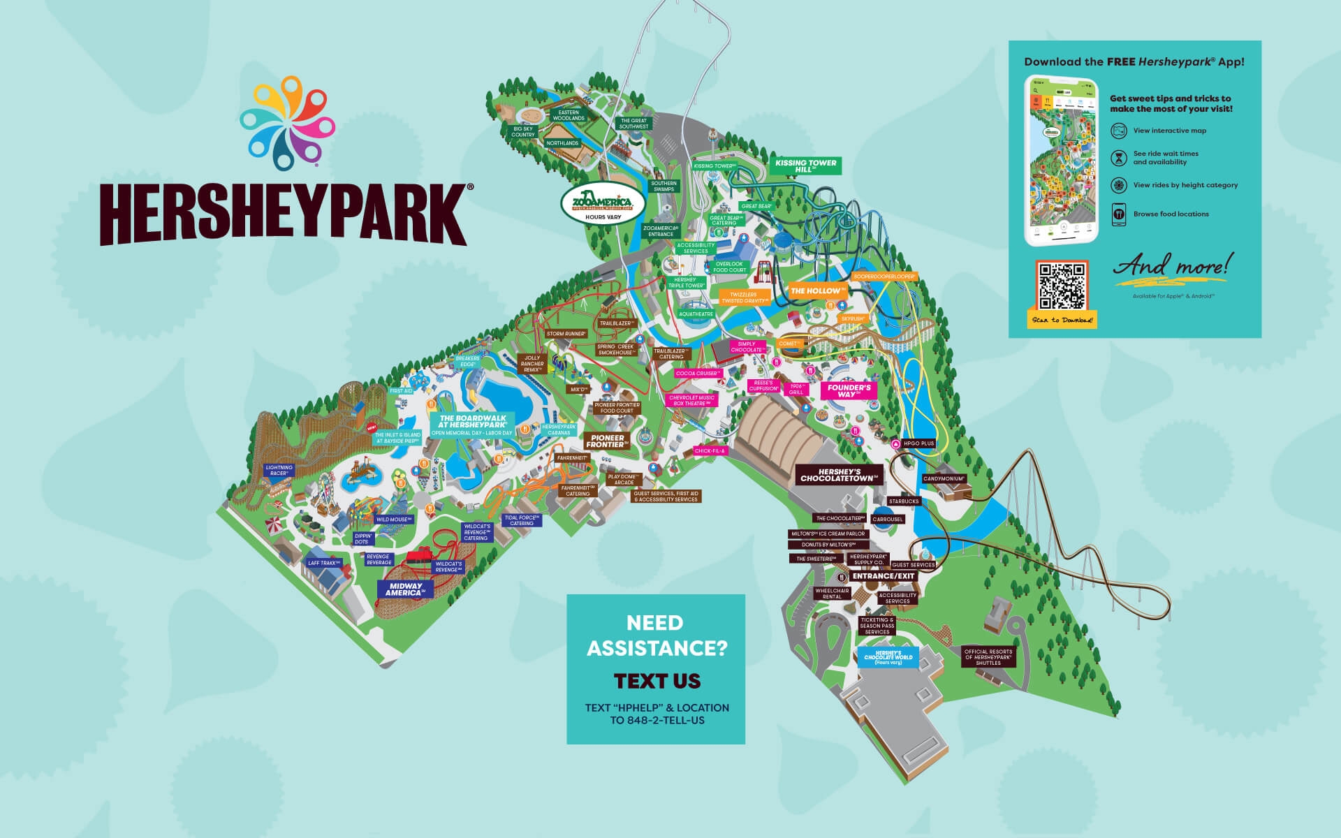 Amusement Park Map Hersheypark