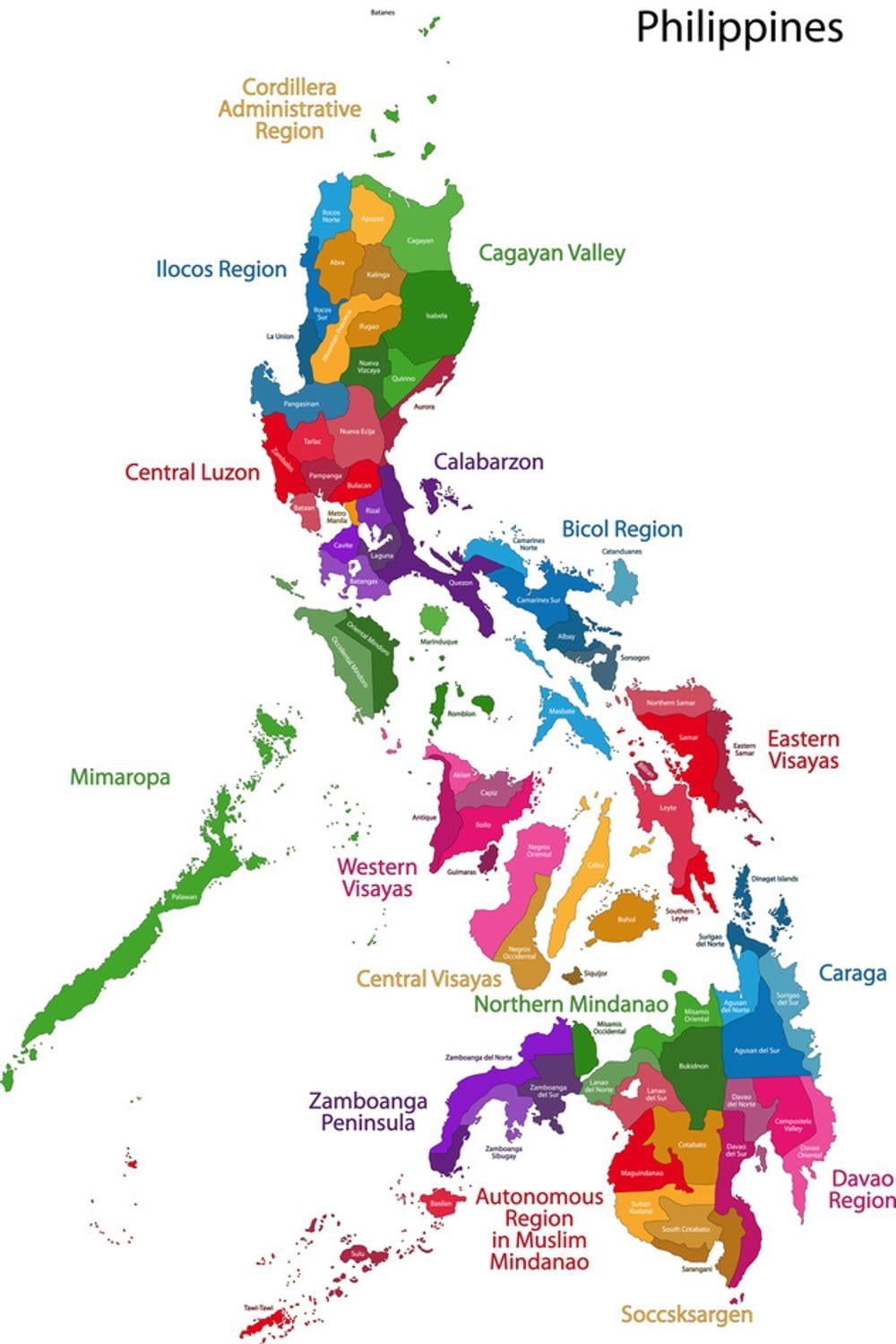 Art Map Of Republic Of The Philippines With Eighty Provinces Art Print By Volina 16 X 24 Walmart Business Supplies