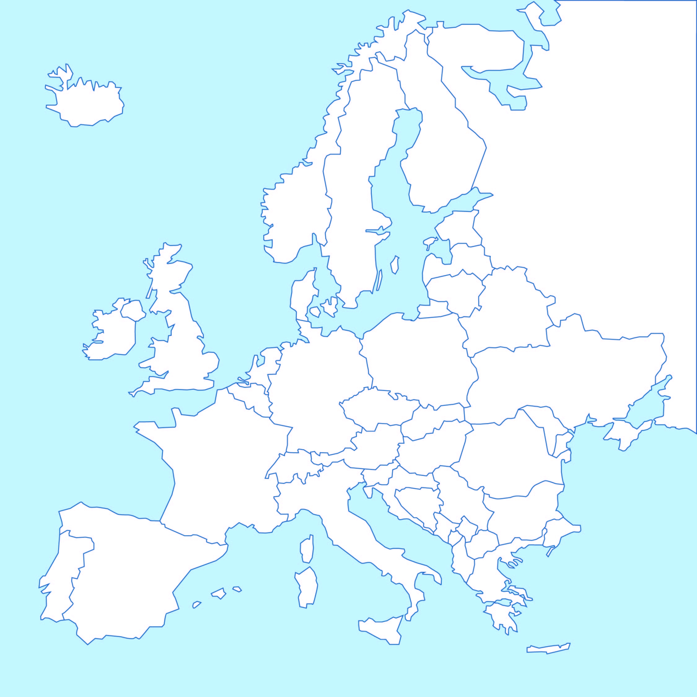 Black And White Europe Map 20 Free PDF Printables Printablee