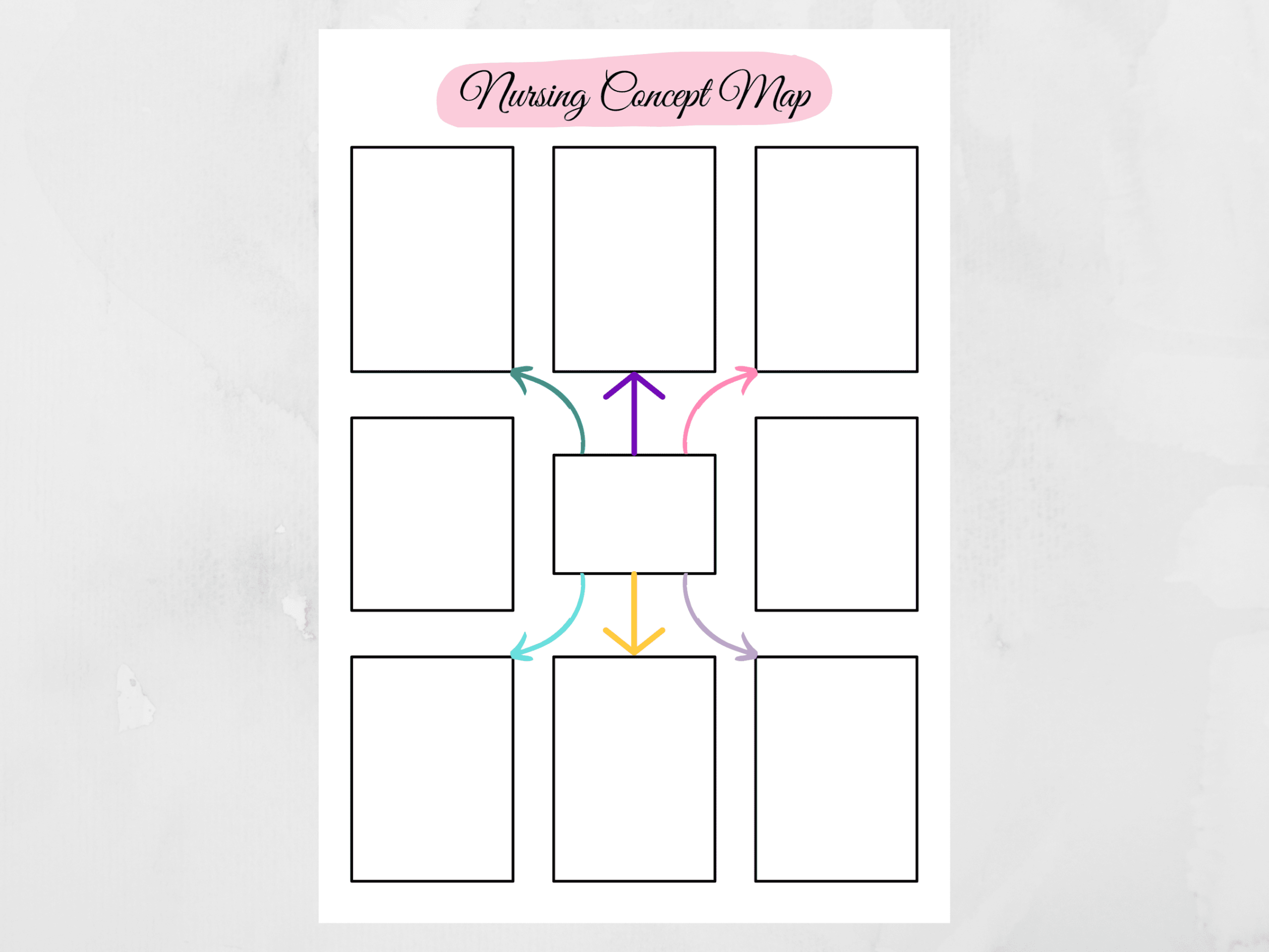 Blank Concept Map Nursing Student Template Printable PDF 