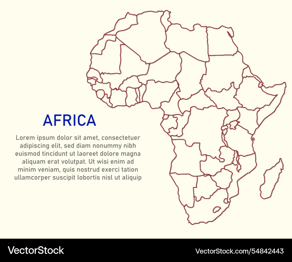 Blank Map Of Africa Printable Outline Royalty Free Vector VectorStock Blank Map Of Africa Printable Outline Royalty Free Vector VectorStock