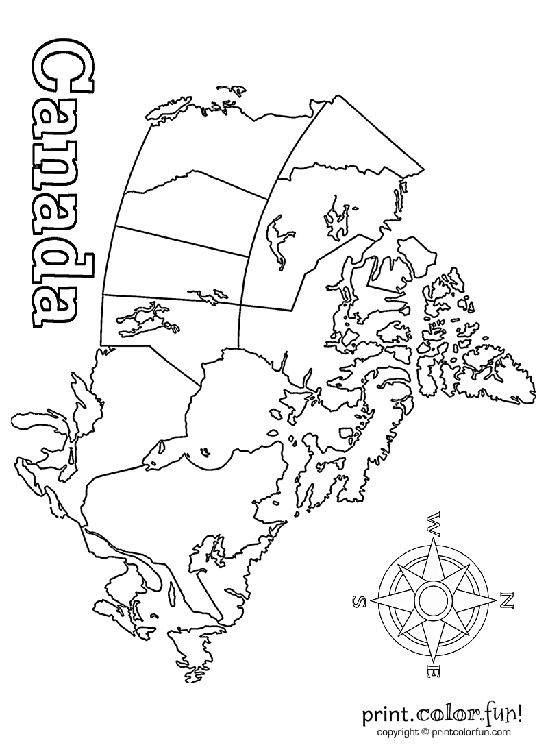 Blank Map Of Canada At PrintColorFun