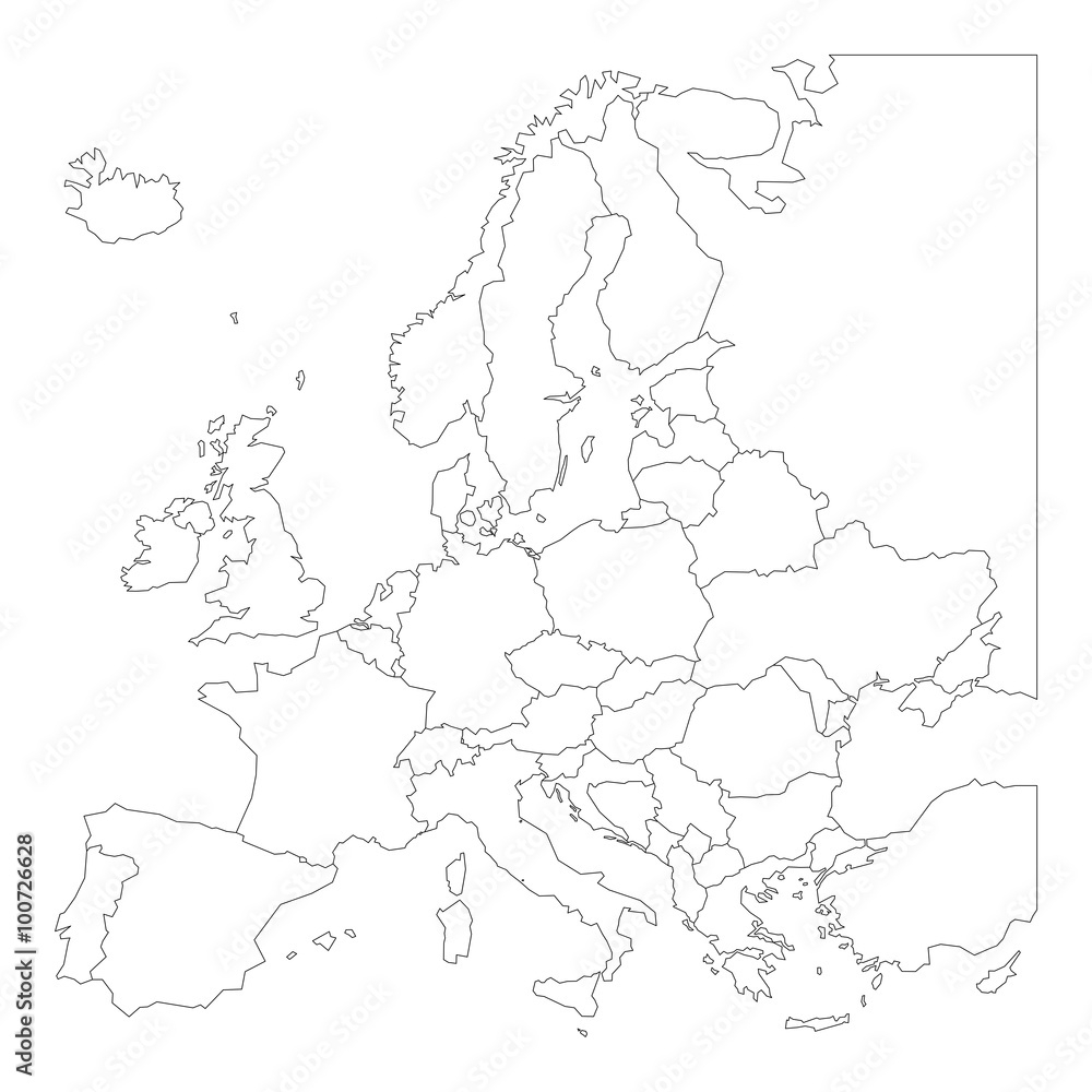 Blank Outline Map Of Europe Stock Vector Adobe Stock Blank Outline Map Of Europe Stock Vector Adobe Stock