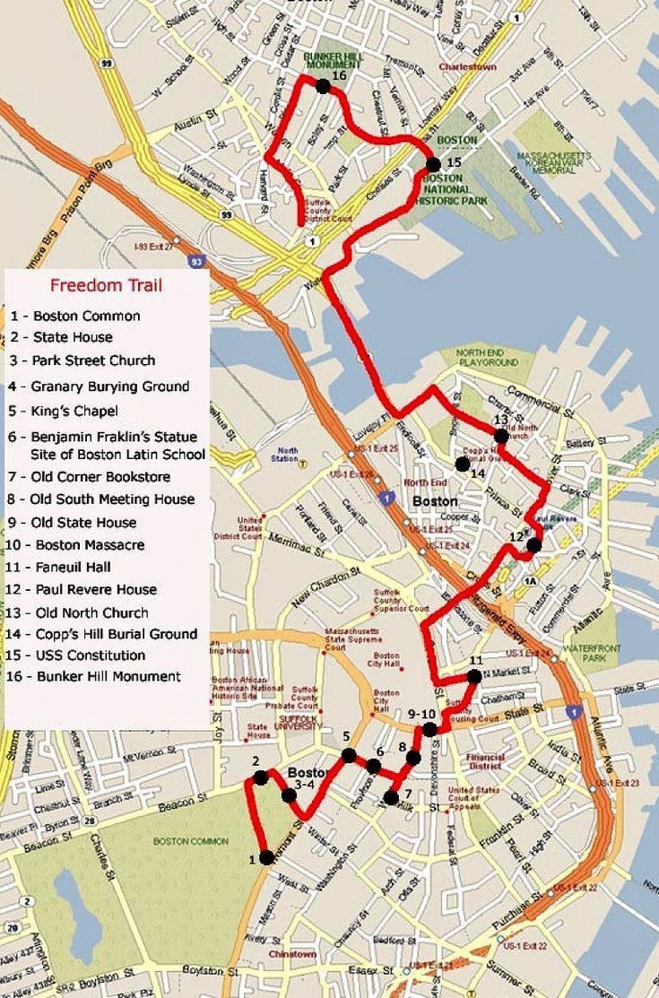 Boston Freedom Trail Map