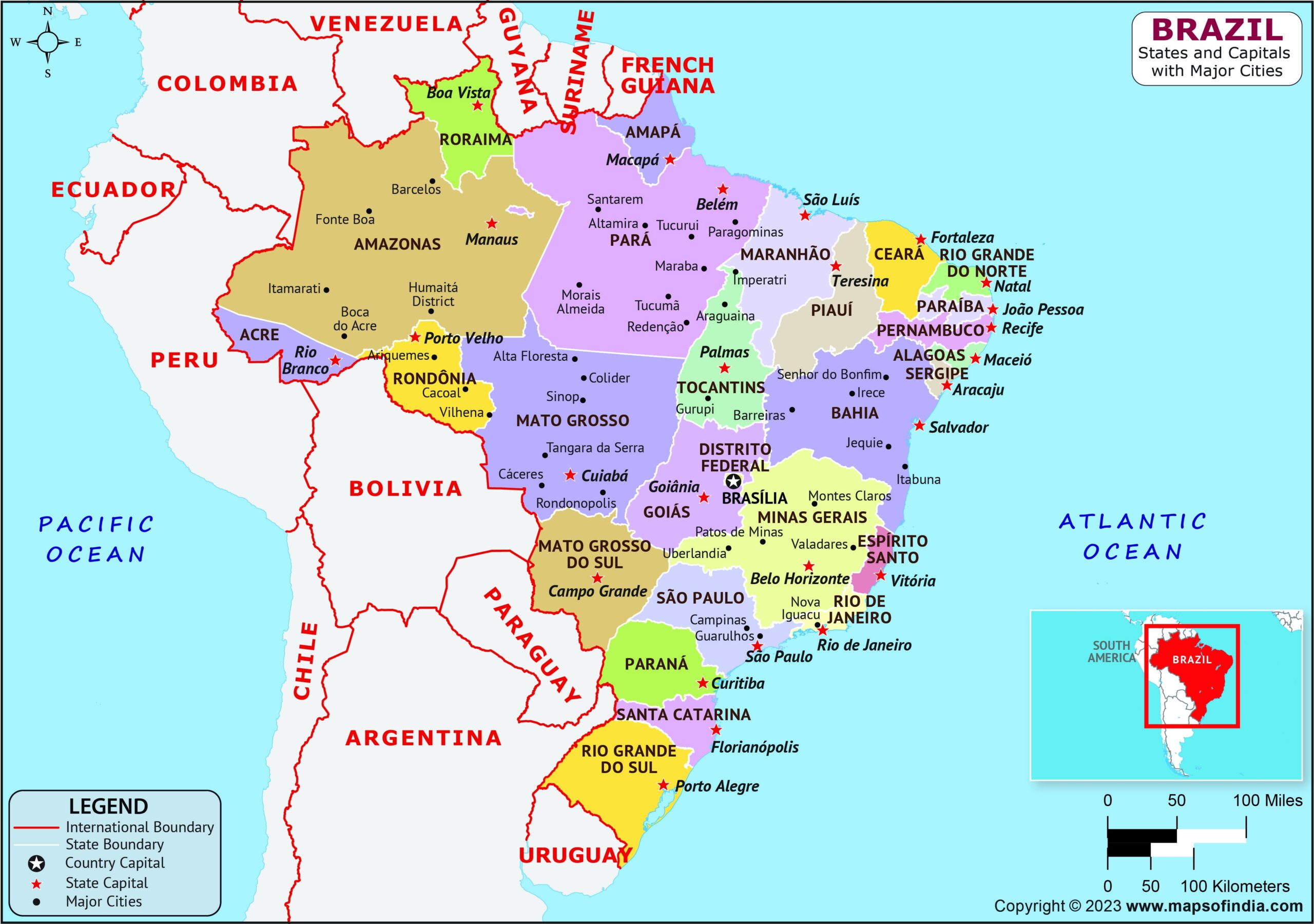Brazil Map Detailed Map Of Brazil Maps Of India