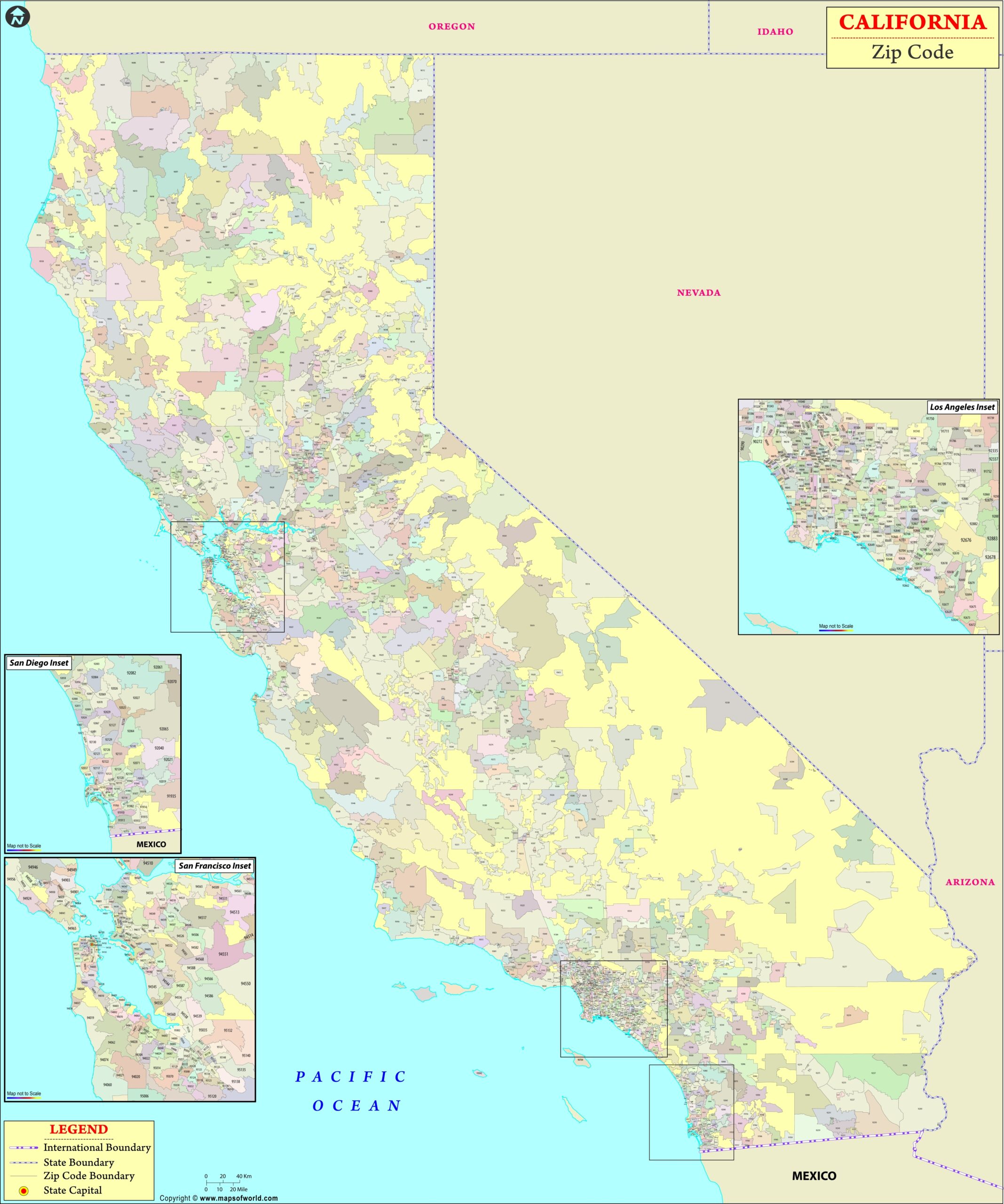 California Zip Codes California Zip Code Map List