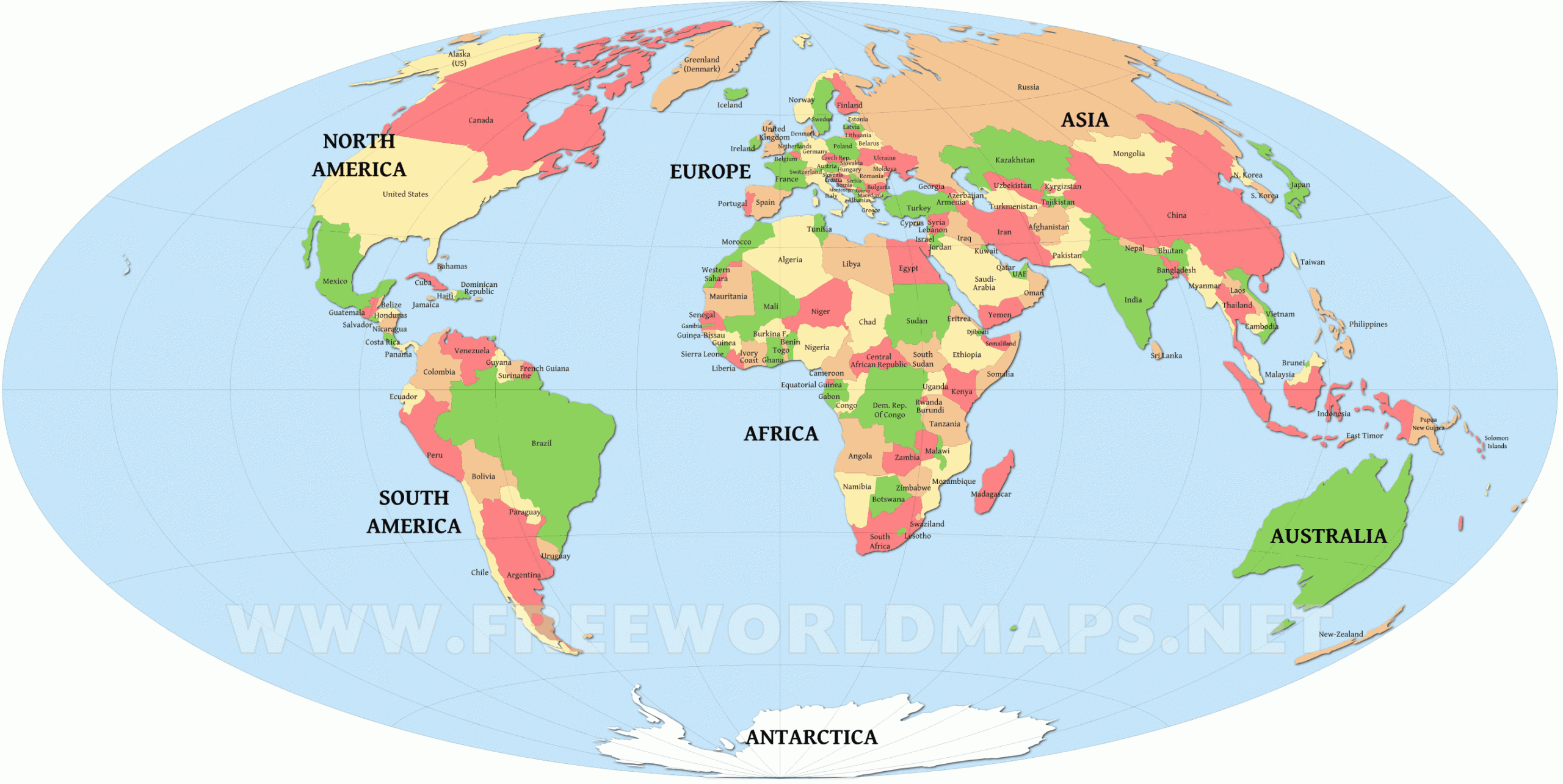 Countries Of The World Map Freeworldmaps