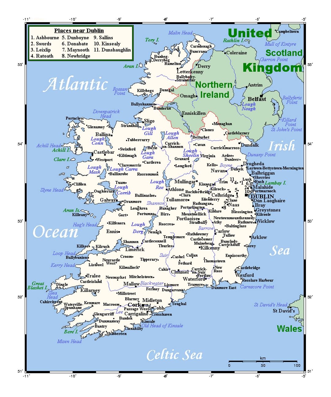 Detailed Map Of Ireland With Cities Ireland Europe Mapsland Maps Of The World