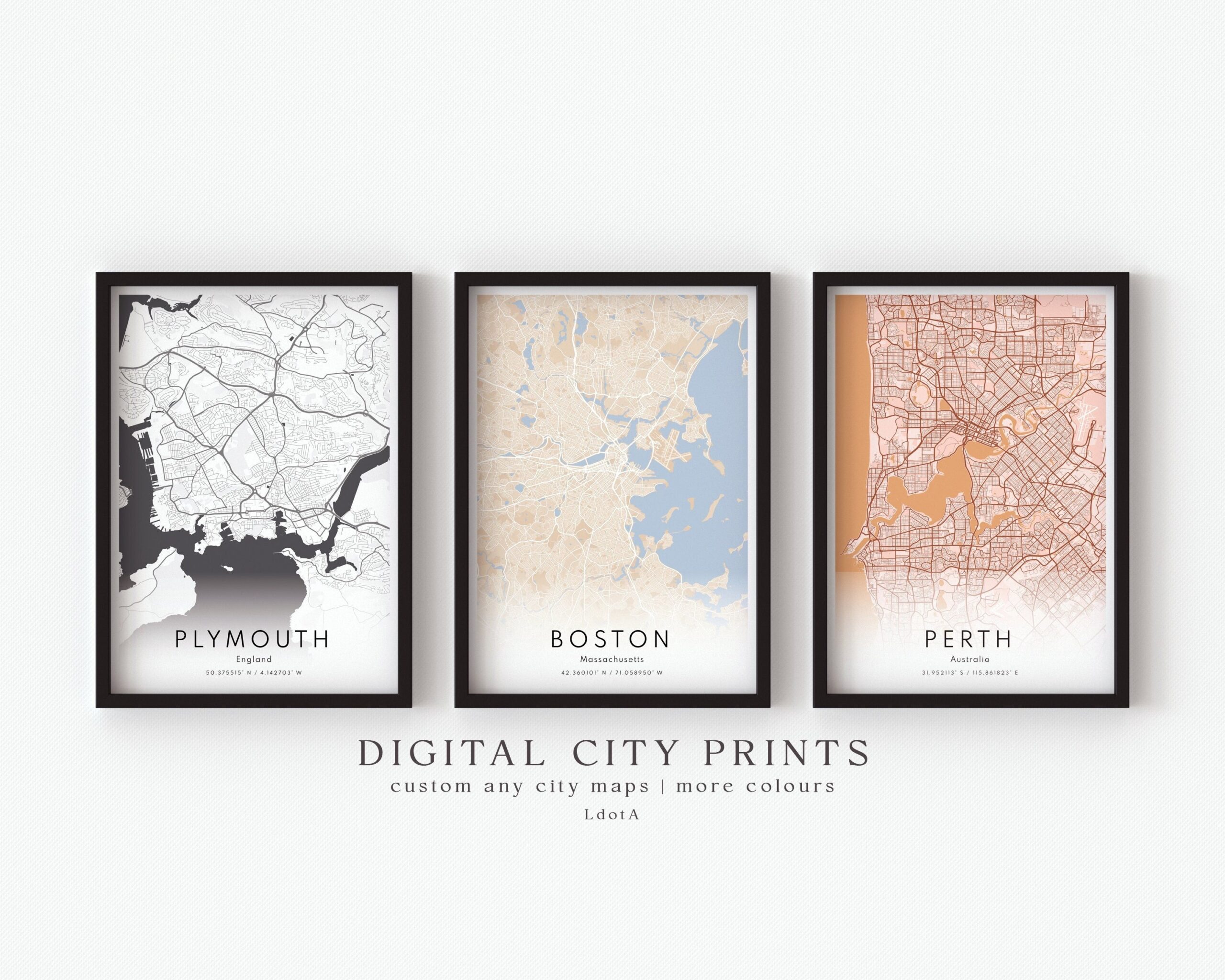 Digital Custom Map Prints Any Location Digital City Map Printable City Map Print Travel Map Map Print Poster Custom Map Gift For Home Etsy