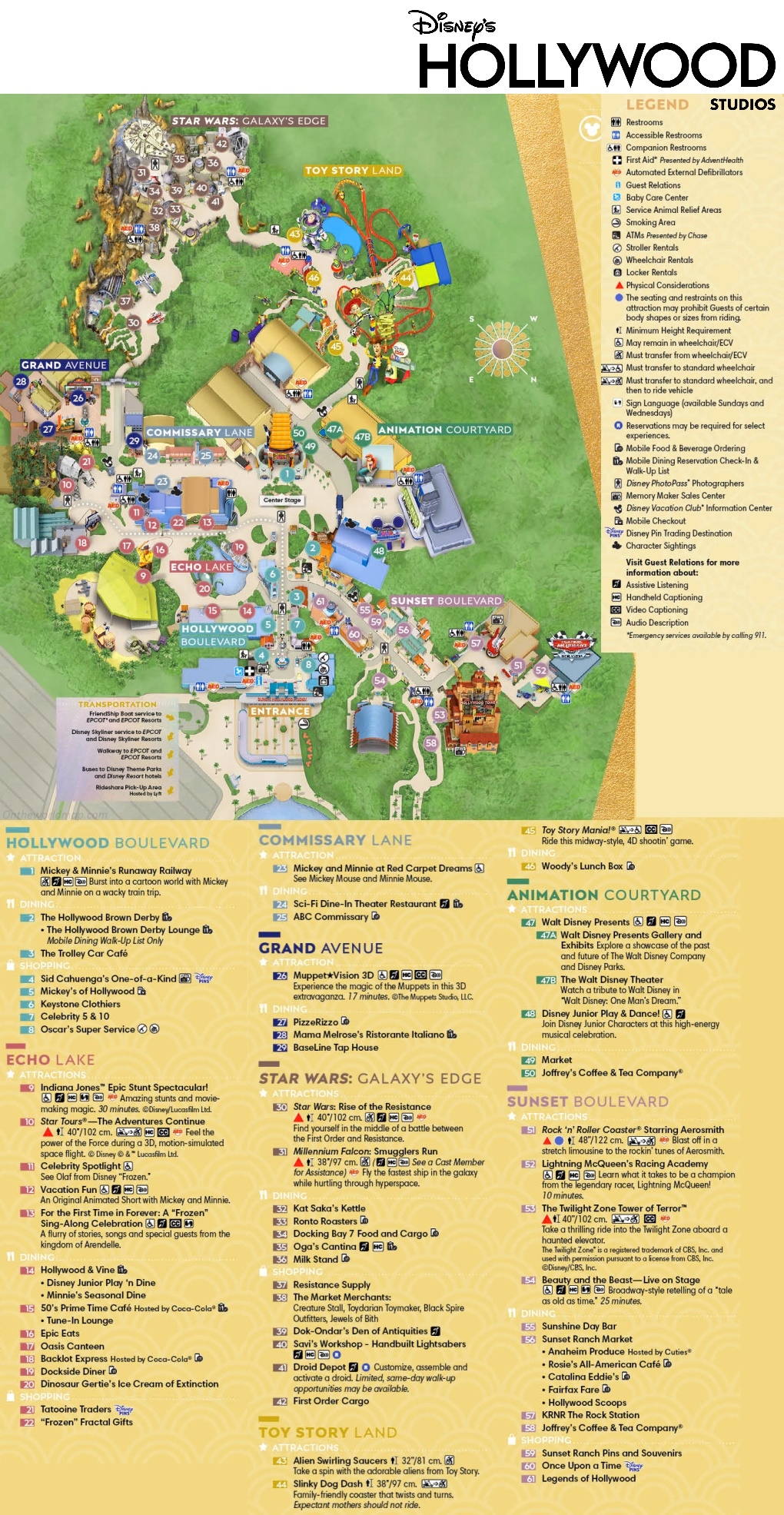 Disney s Hollywood Studios Map Orlando Ontheworldmap