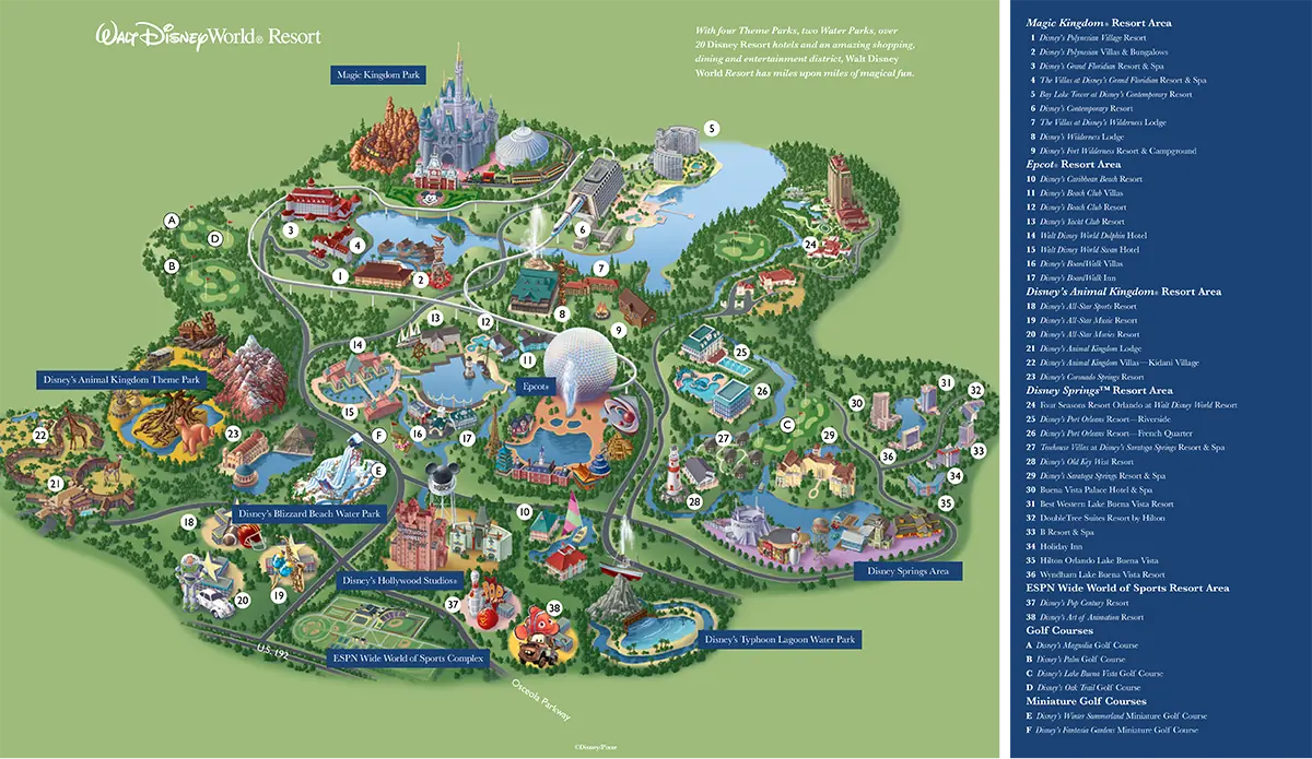 Disney World Maps With Magic Kingdom Map