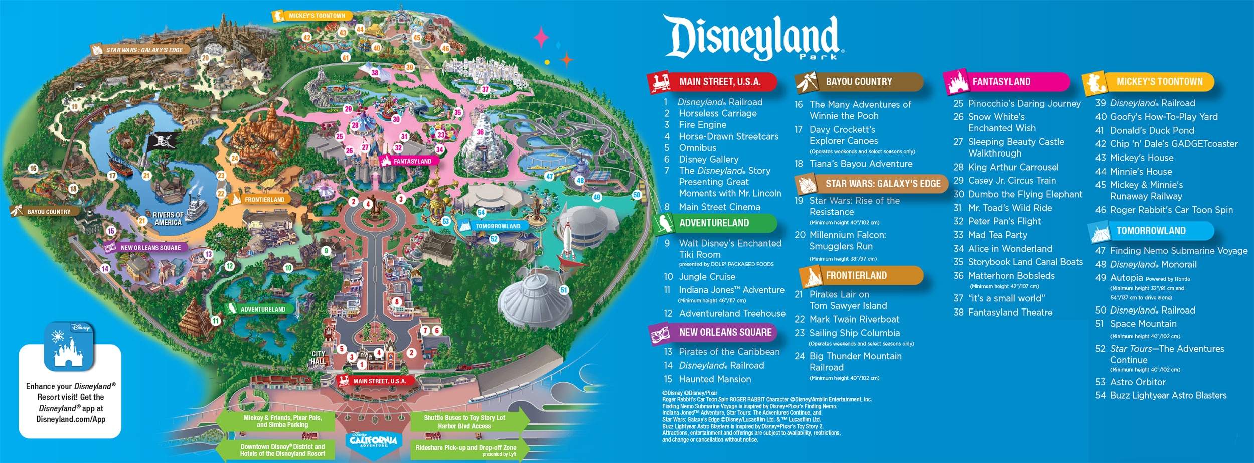 Disneyland Park Map In California Map Of Disneyland