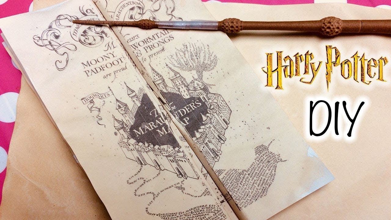 DIY Harry Potter Marauder s Map Printable And Parchment EASY DIY Paper How To Make Marauder s Map YouTube
