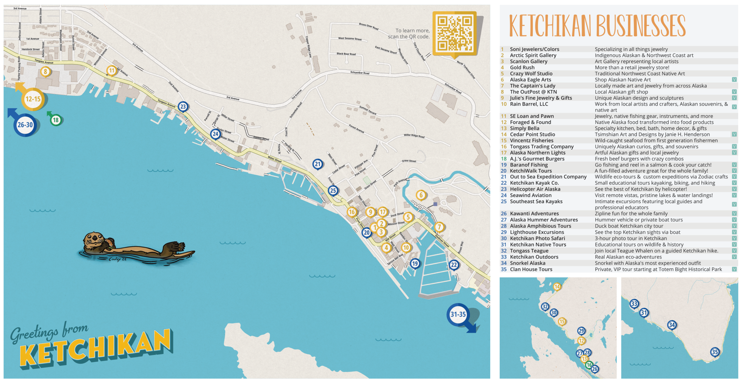 Downtown Ketchikan Business Map Voyij