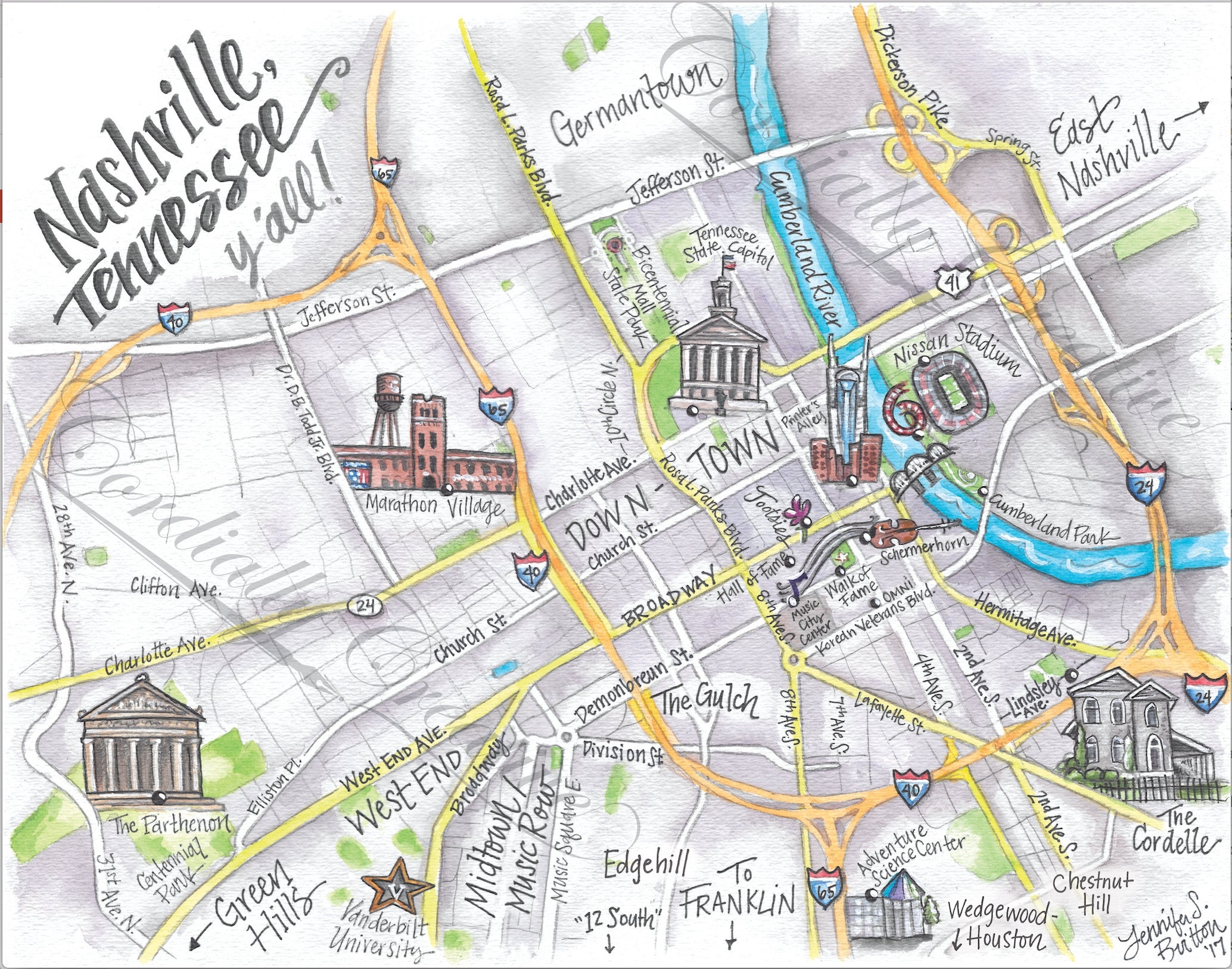 Downtown Nashville Map Watercolor Illustration Print Digitally Printed On White Linen Stock Hand Drawn Map Tennessee Etsy Downtown Nashville Map Watercolor Illustration Print Digitally Printed On White Linen Stock Hand Drawn Map Tennessee Etsy