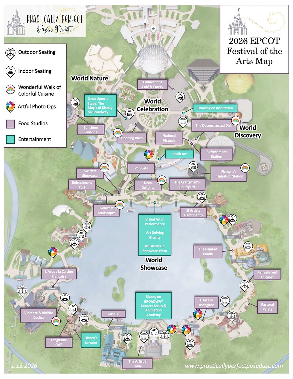 EPCOT Downloadable Cheat Sheets And Park Guide 2026 Practically Perfect Pixie Dust