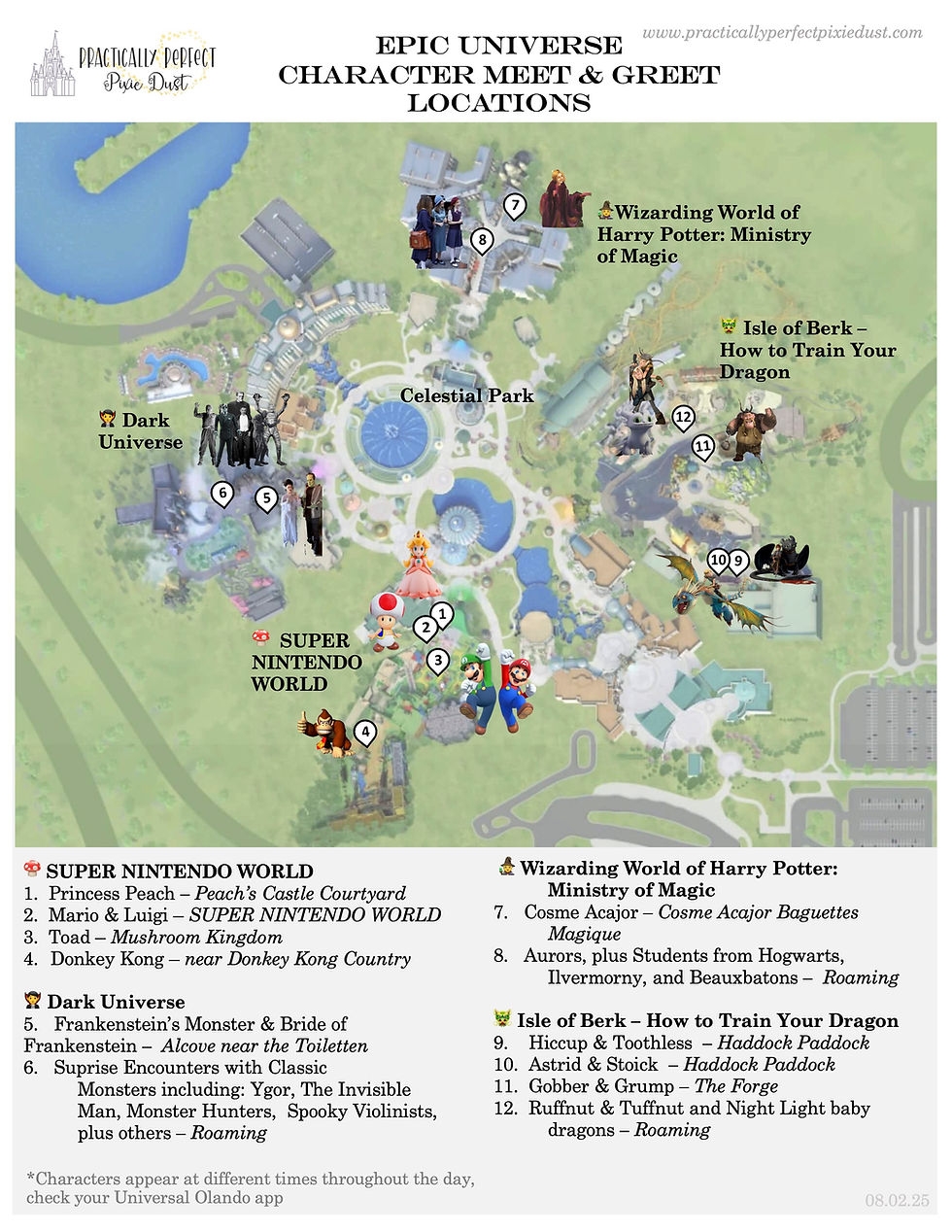 Epic Universe Character Guide 2026 Free Map Tips