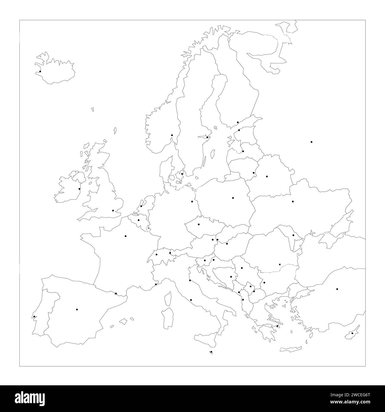 Europe Map Countries Black And White Stock Photos Images Alamy